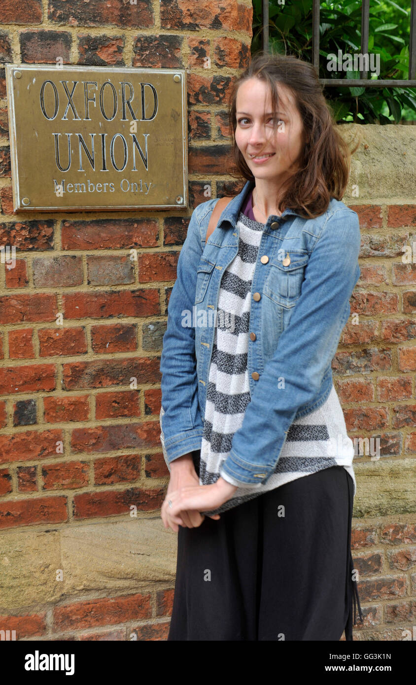 Amy Acker presso la Oxford unione per uno screening di 'Much Ado about Nothing' una sessione di domande e risposte Foto Stock