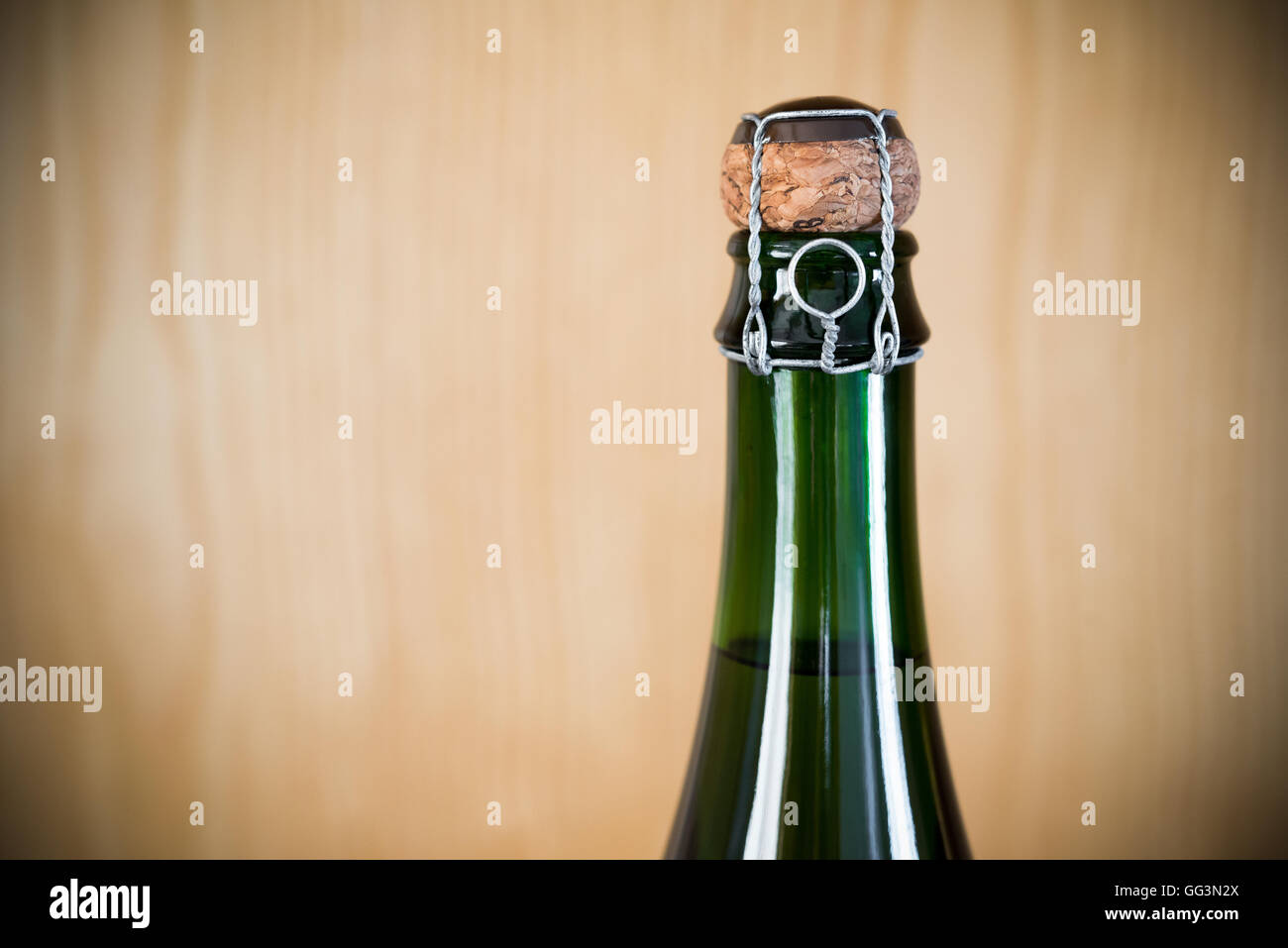 Bottiglia di spumante non aperti vino close up Foto Stock