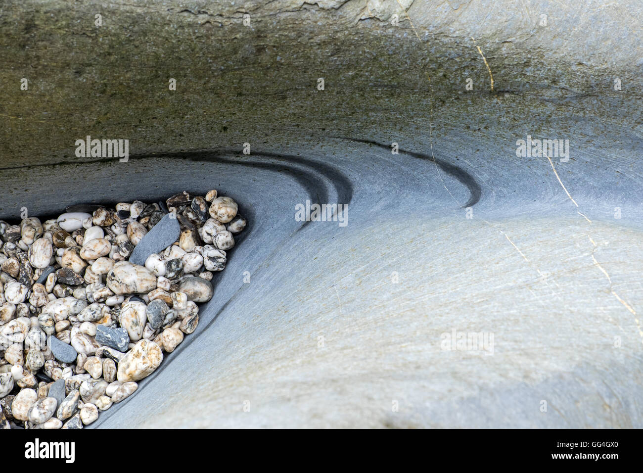 Ciottoli su una spiaggia della Cornovaglia Foto Stock