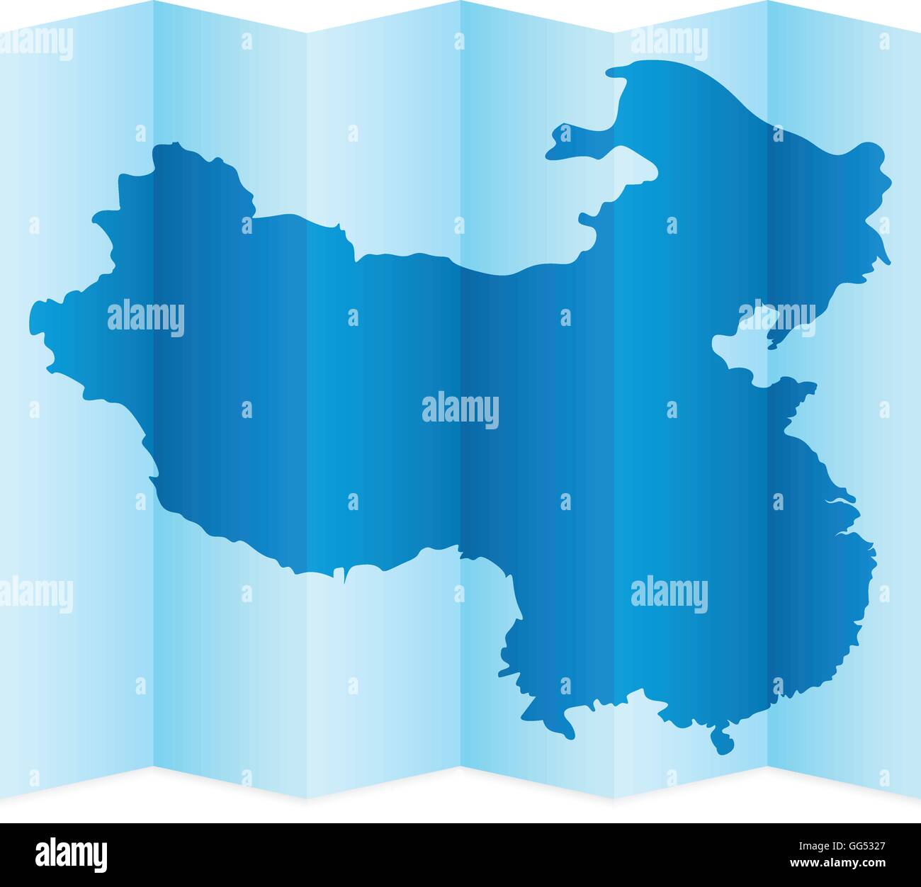 Cina mappa su uno sfondo bianco. Illustrazione Vettoriale. Illustrazione Vettoriale