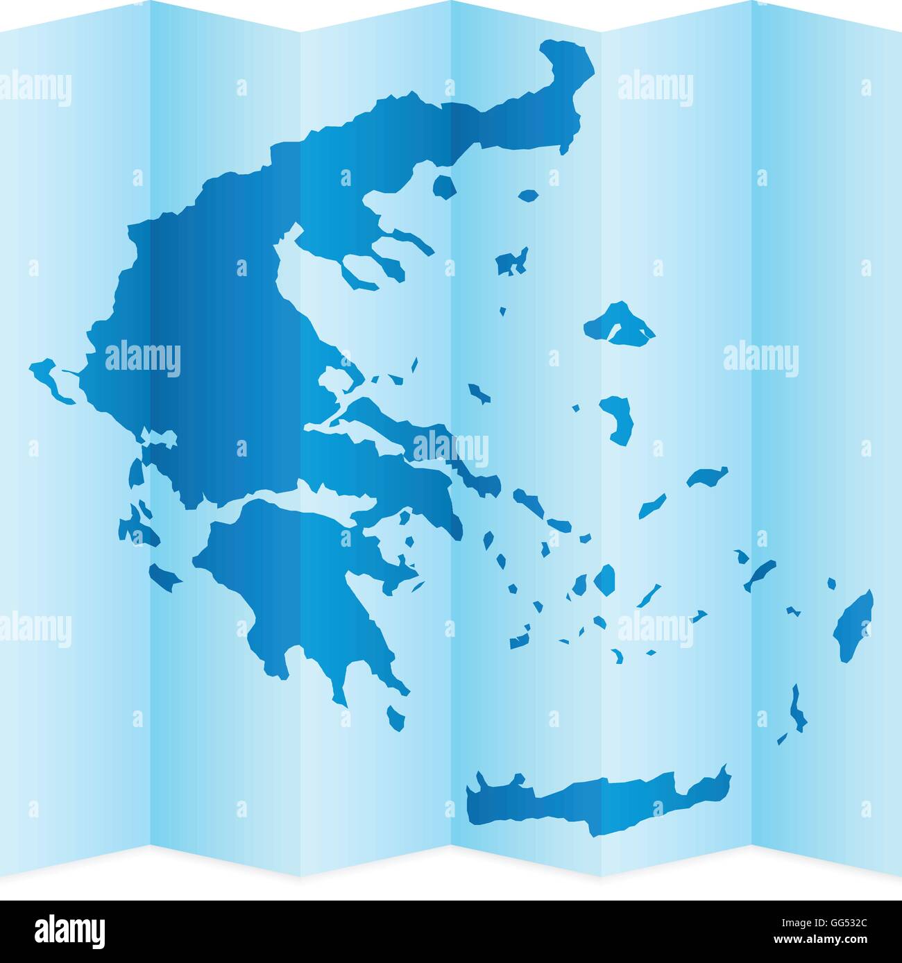 Mappa di Grecia su uno sfondo bianco. Illustrazione Vettoriale. Illustrazione Vettoriale