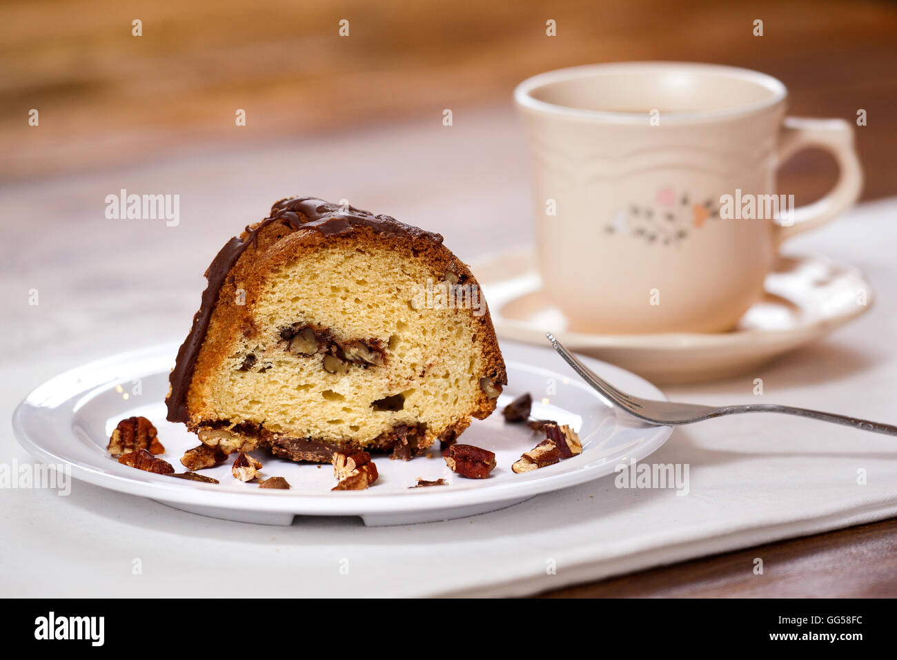 Noce cioccolato torta di caffè Tazza da caffè cibo colazione fotografia panificio Foto Stock