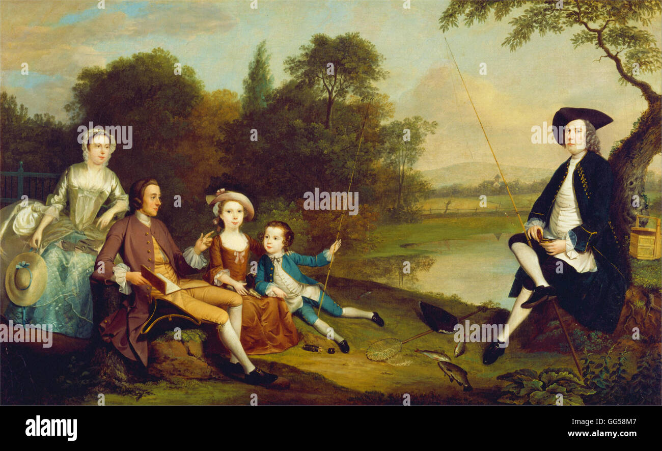 Arthur Devis - Ritratto di una famiglia, tradizionalmente noto come il Swaine Famiglia di Fencroft, Cambridgeshire Foto Stock