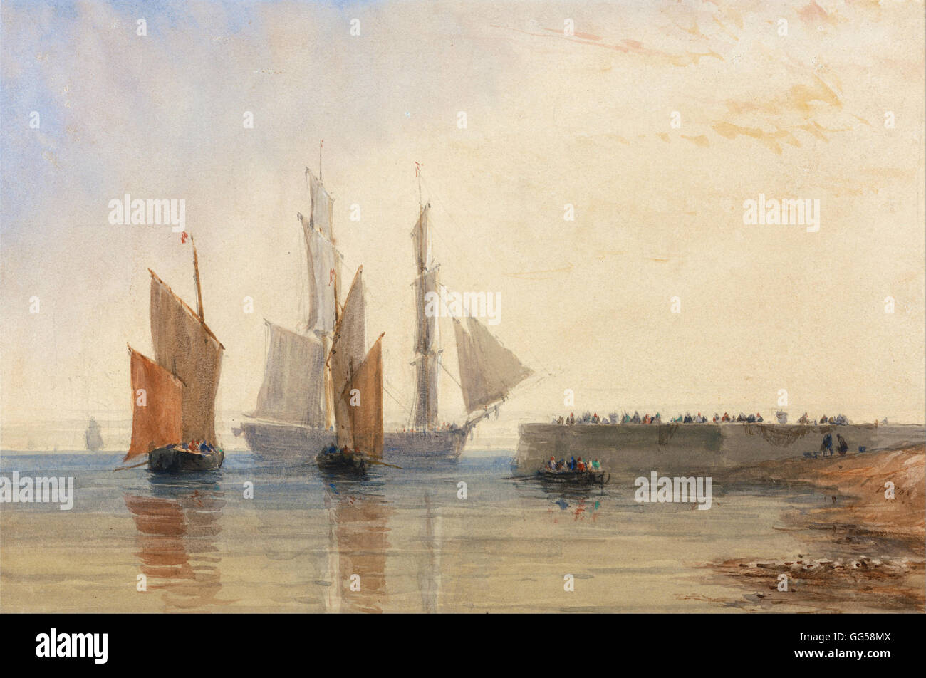 David Cox - ingresso al porto di Calais Foto Stock