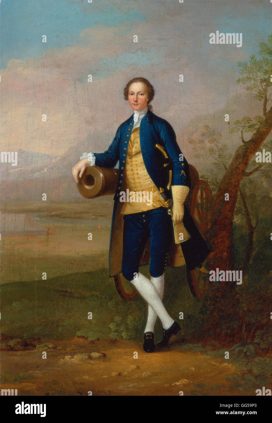 Arthur Devis - Gentiluomo con un cannone Foto Stock