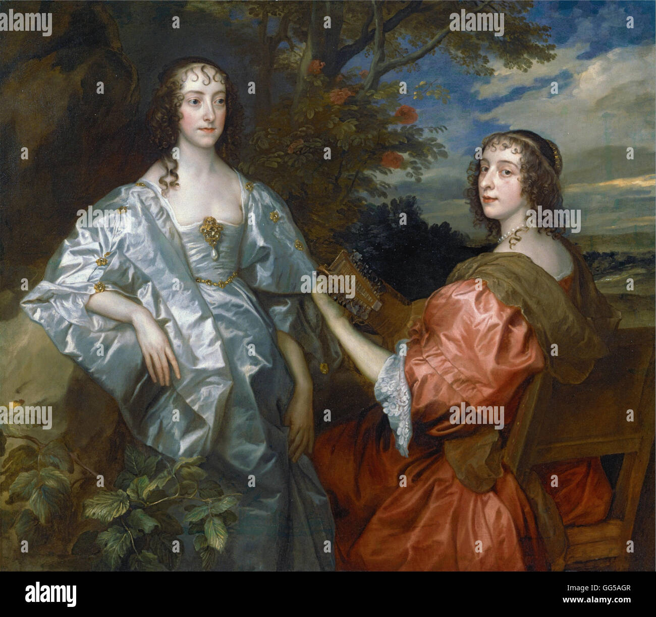 Anthony Van Dyck - Katherine, contessa di Chesterfield, e Lucia, contessa di Huntingdon Foto Stock