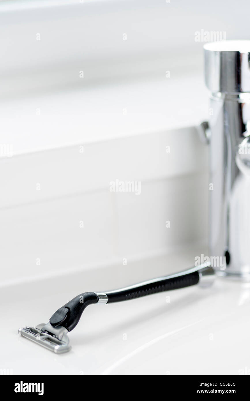 Rasatura bagnata rasoio di sicurezza. Foto Stock