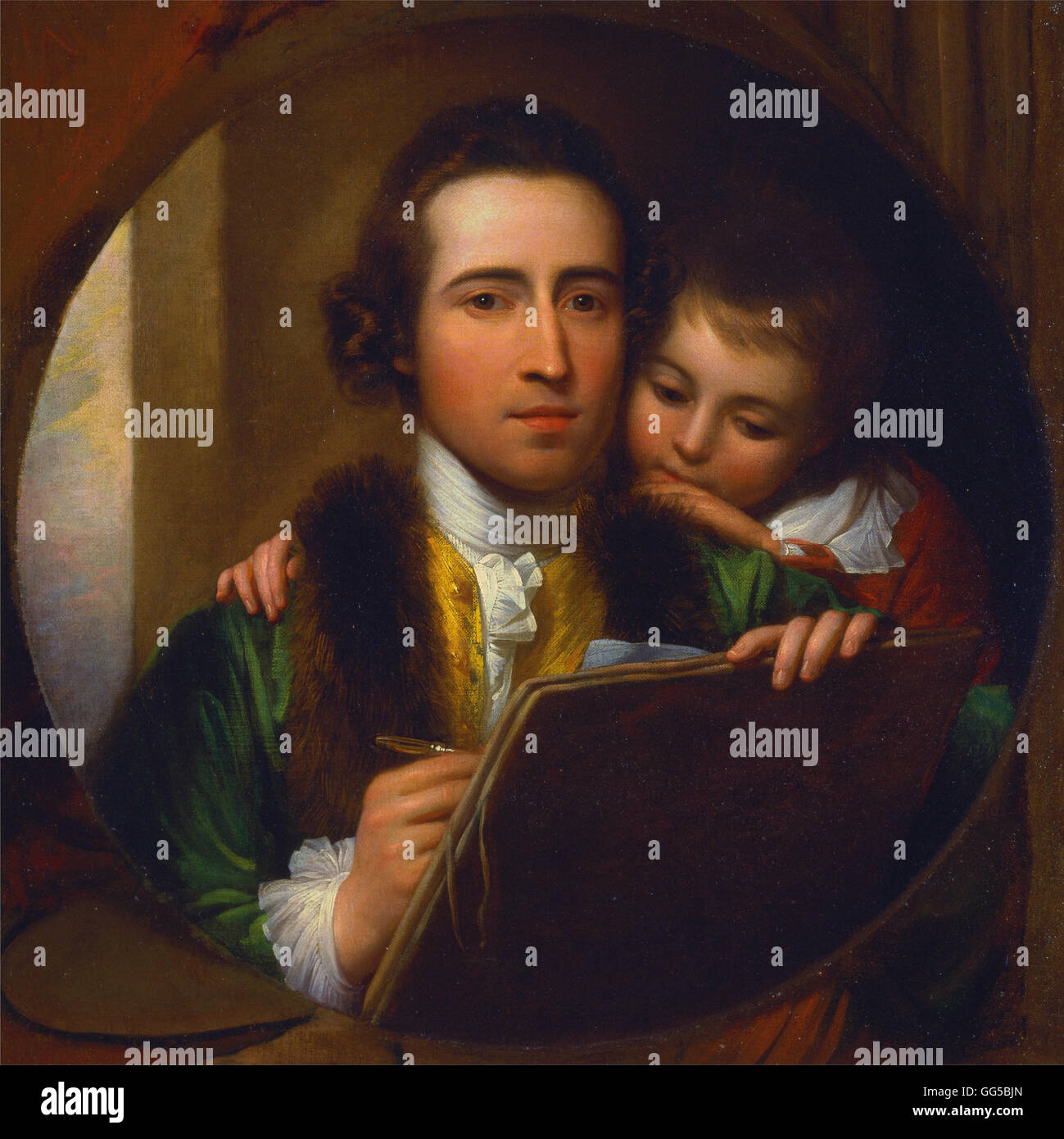 Benjamin West - L'artista e suo figlio Raphael Foto Stock