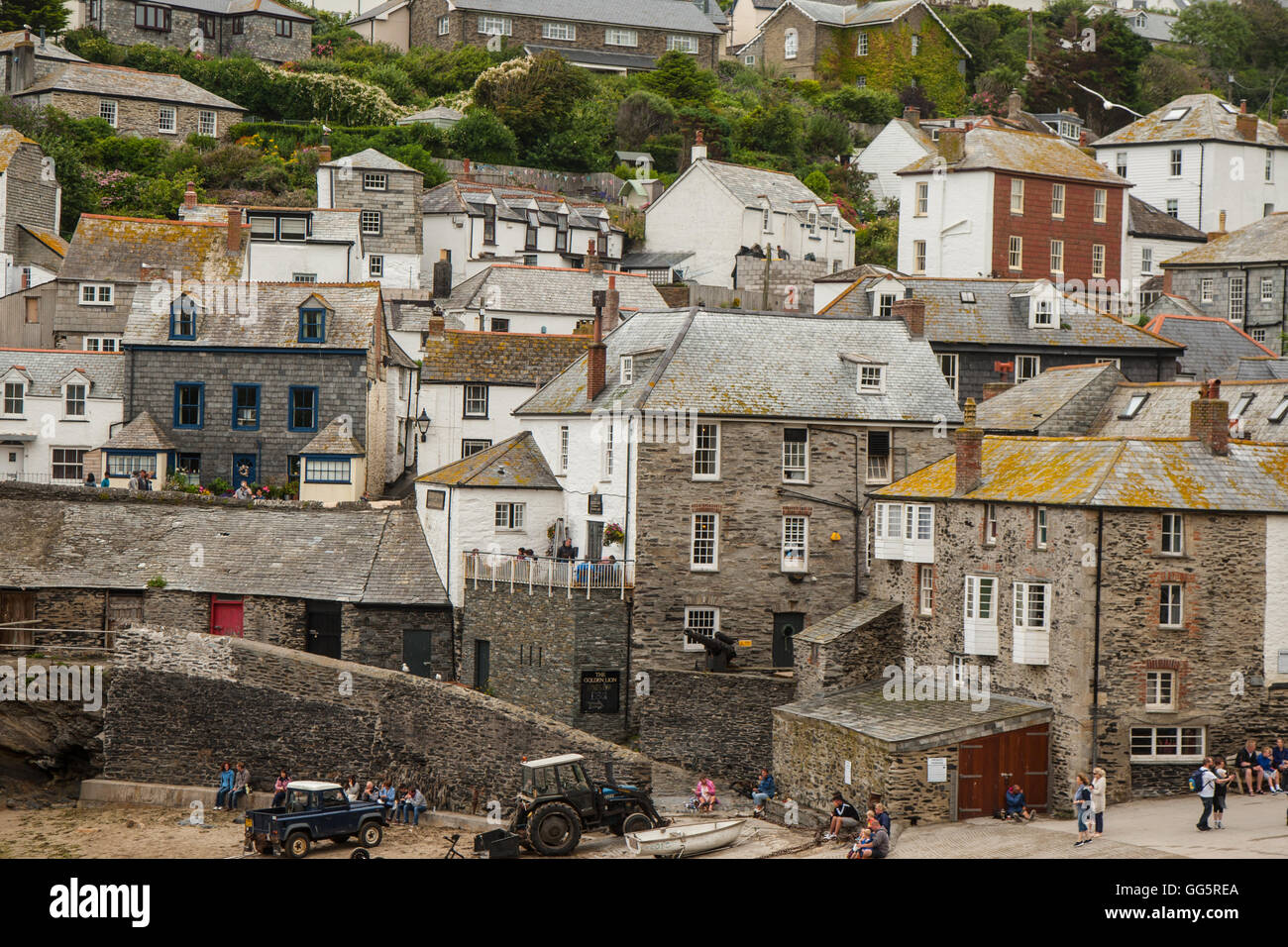 Vista di Port Isaac, Cornwall, Inghilterra Foto Stock