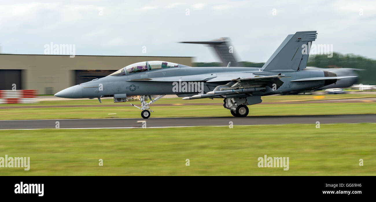 F/A 18 Super Hornet Navy US 168930 al Royal International Air Tattoo 2016 Foto Stock