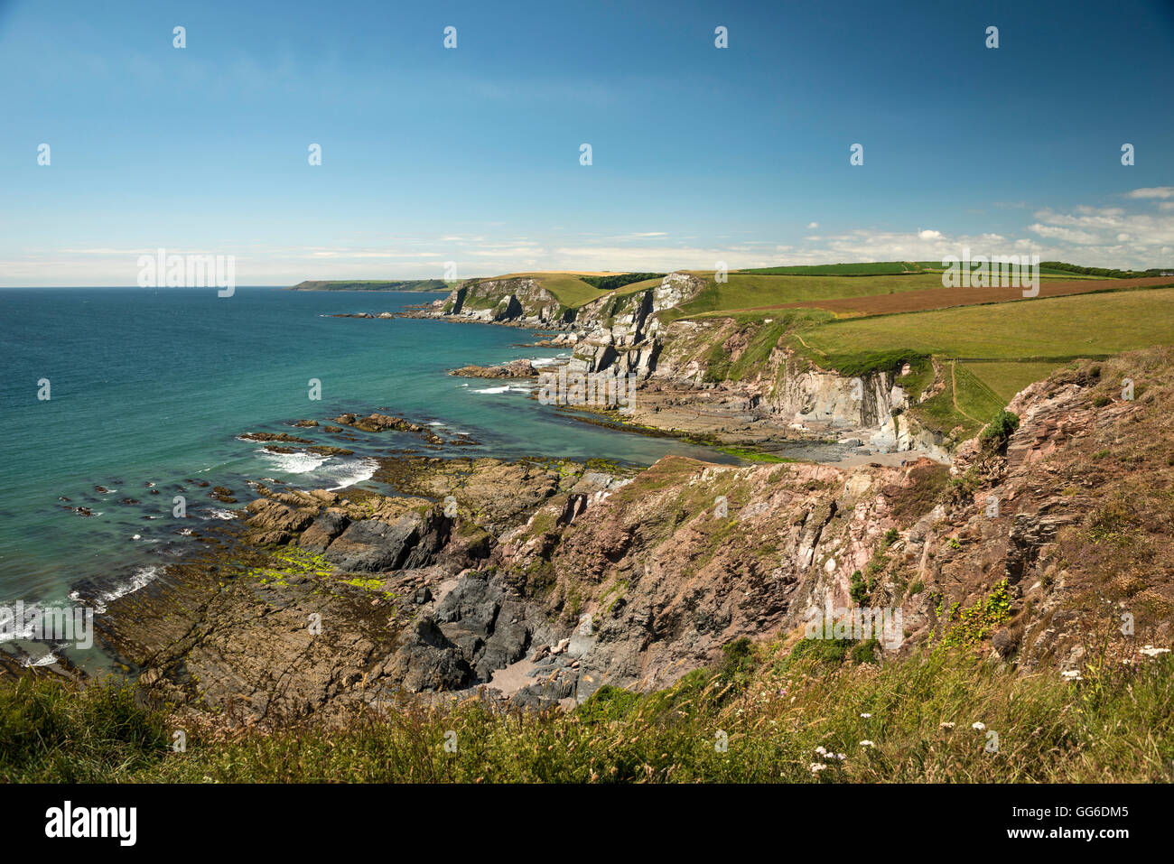 Ayrmer Cove vicino al villaggio di Ringmore nel sud prosciutti, Devon, Regno Unito Foto Stock