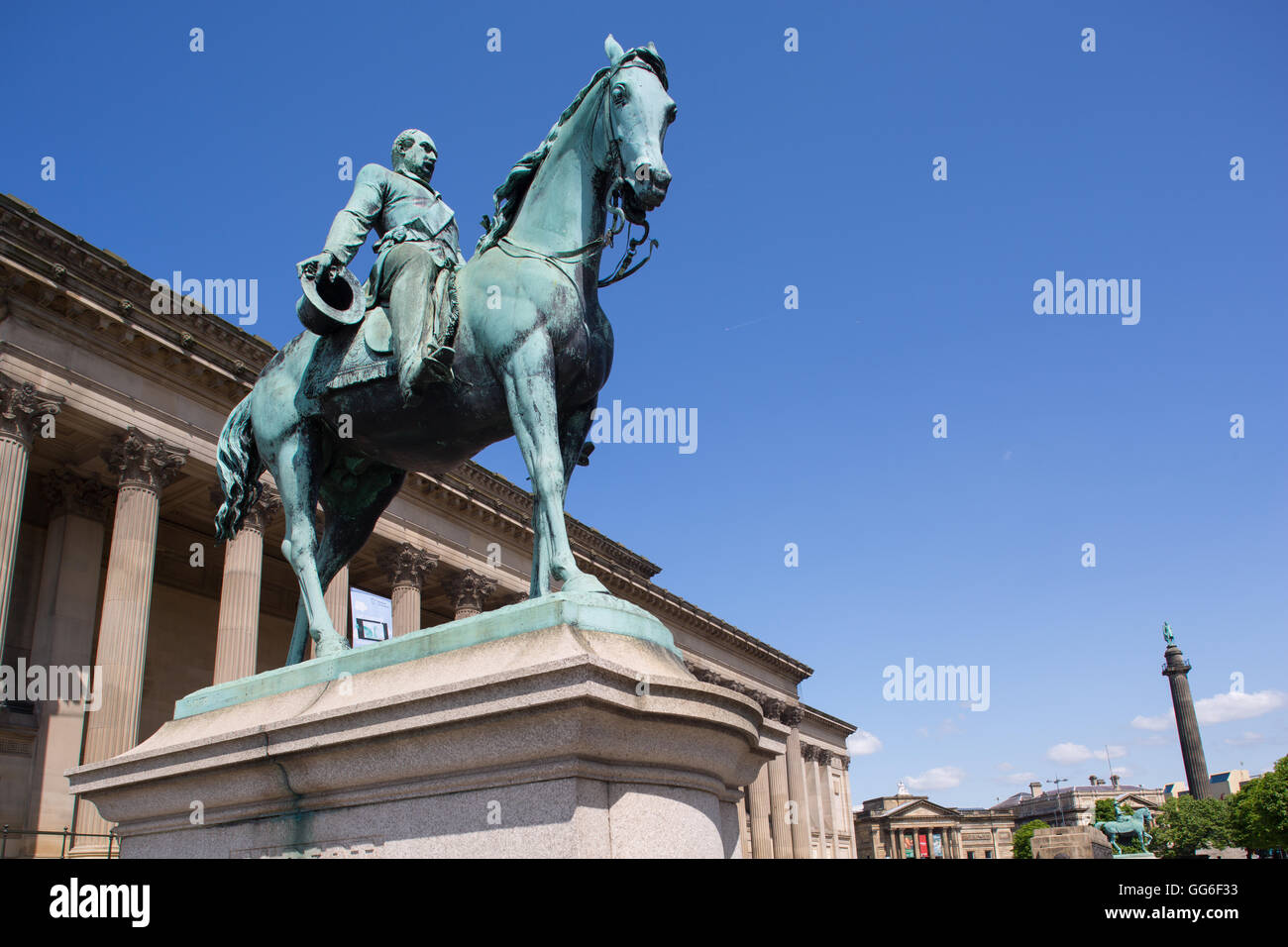 Albert statua di San George's Place, Liverpool, Merseyside England, Regno Unito, Europa Foto Stock