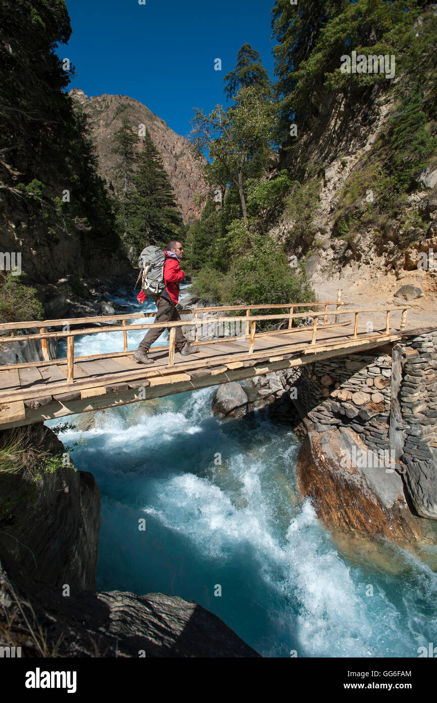 Escursionismo in Dolpa in Nepal, in Asia Foto Stock
