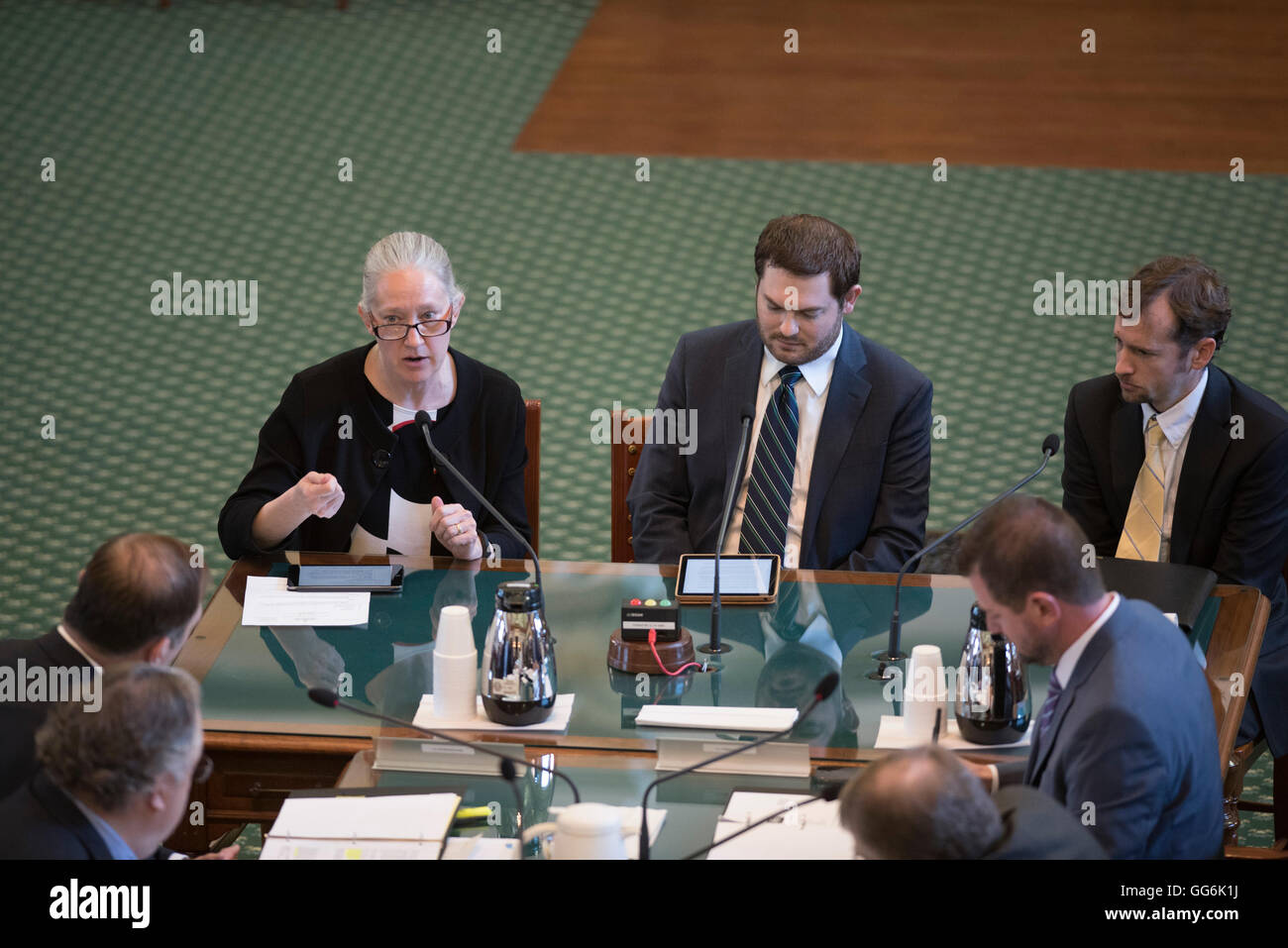 I rappresentanti dalla American Civil Liberties Union deporre in un Texas comitato del Senato in materia di 'religious libertà' bill Foto Stock
