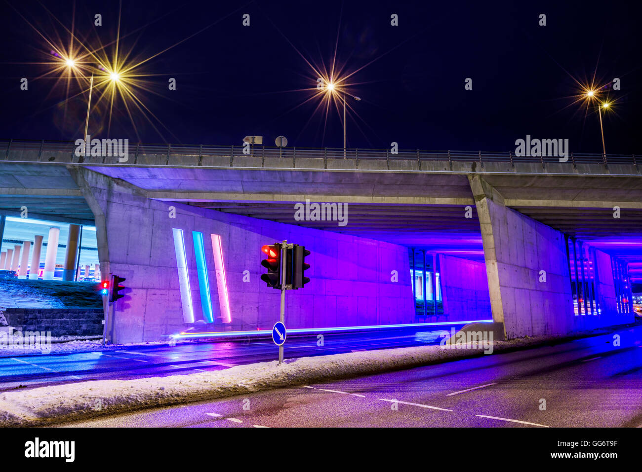 Sottopasso Ponte, Ponte Smaralind, Kopavogur, Islanda Foto Stock