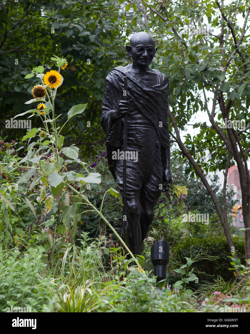 Il Mahatma Gandhi Statua in Union Square Park, New York, Stati Uniti d'America Foto Stock