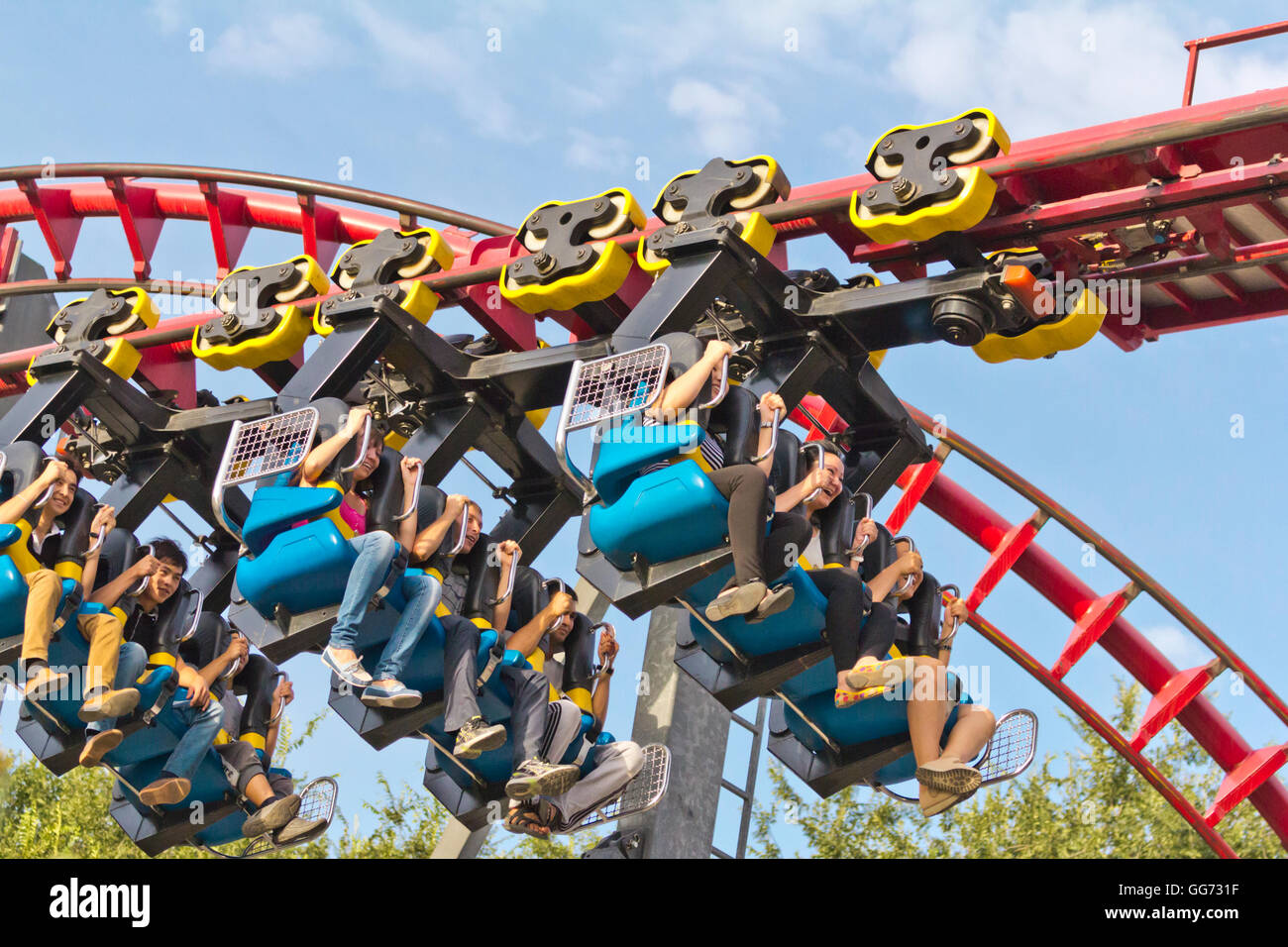 Rollercoaster park Foto Stock