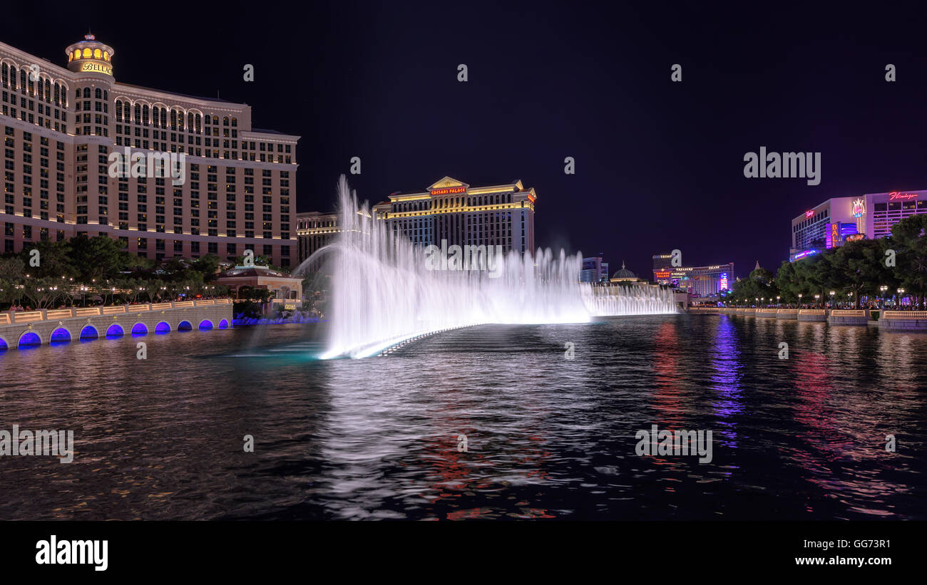 Fontana mostra a Bellagio hotel e casinò di Las Vegas Foto Stock
