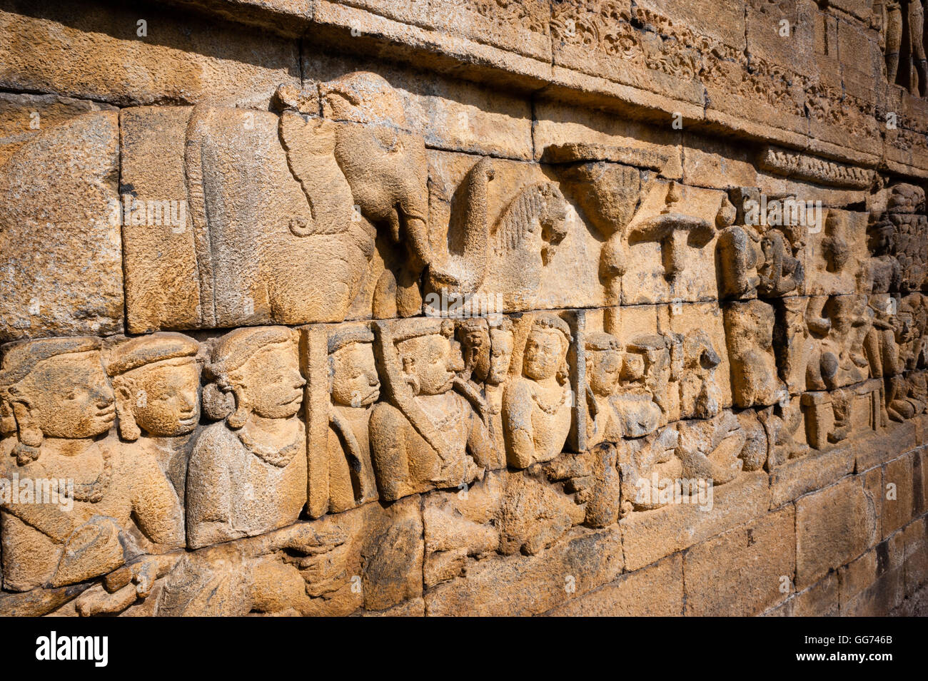 Tempio di Borobudur in Java, Indonesia Foto Stock