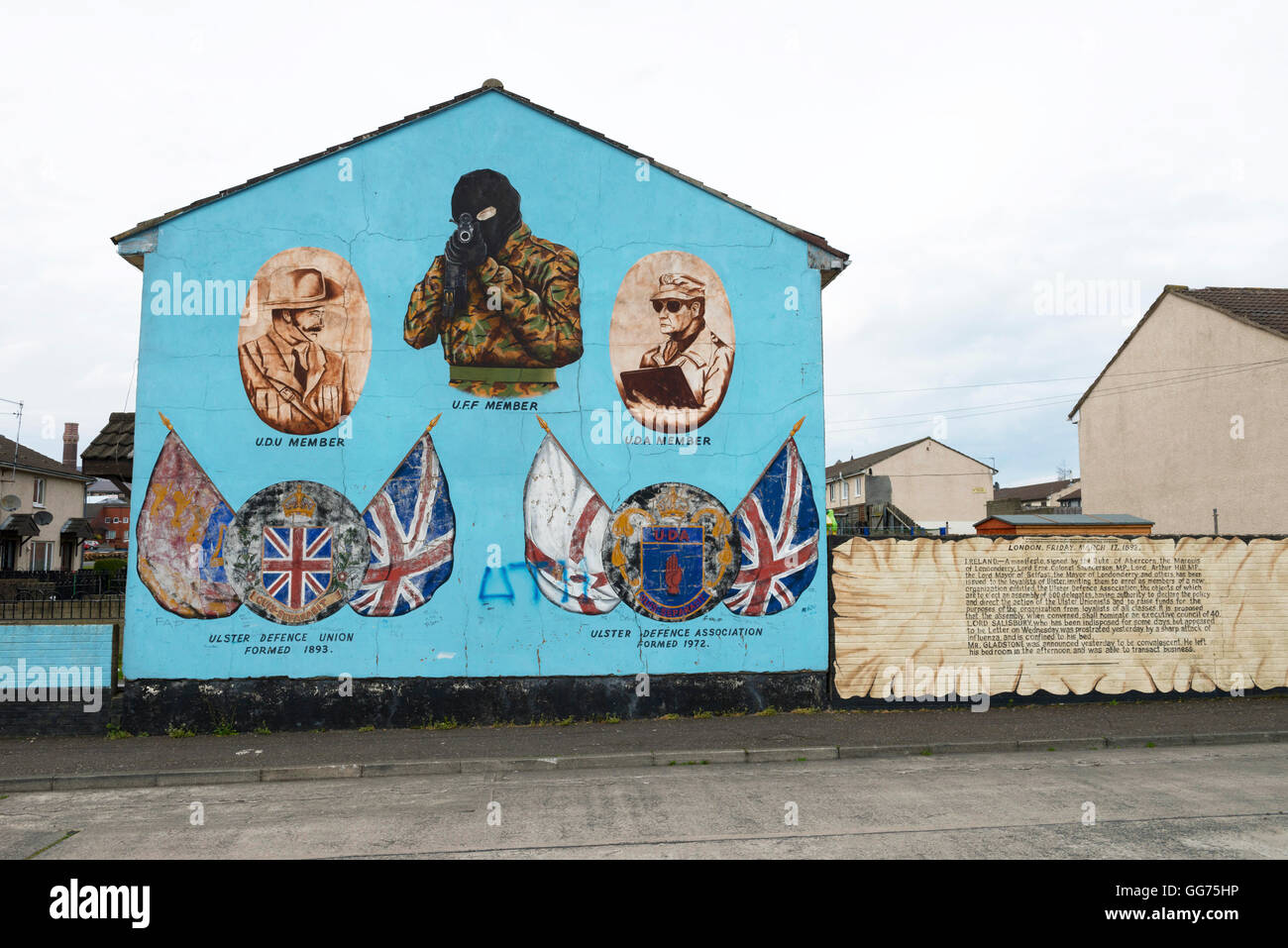 Graffiti, murales e murales, Belfast Foto Stock