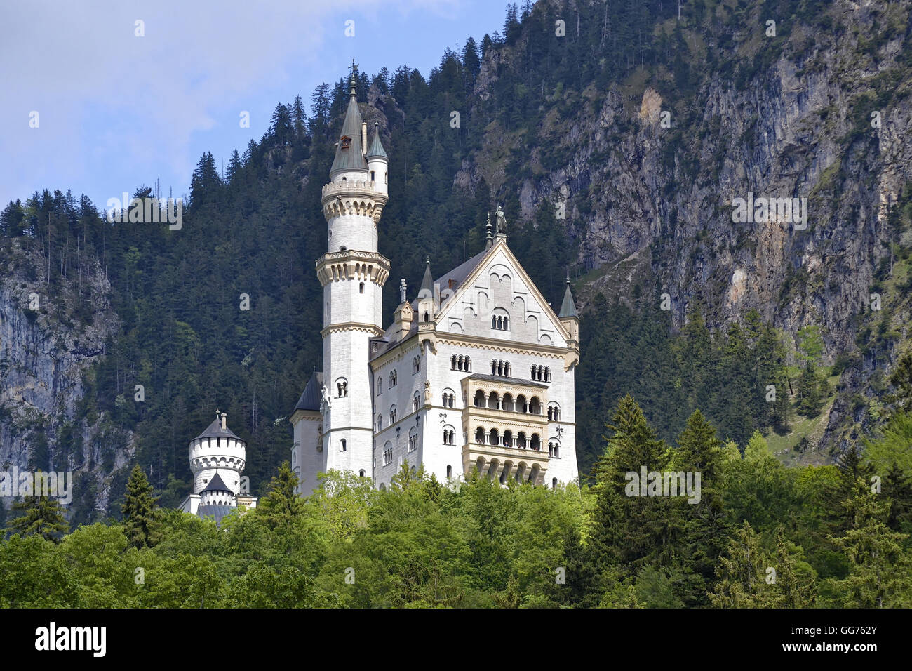 Il Castello di Neuschwanstein a Schwangau, Baviera, Germania Foto Stock