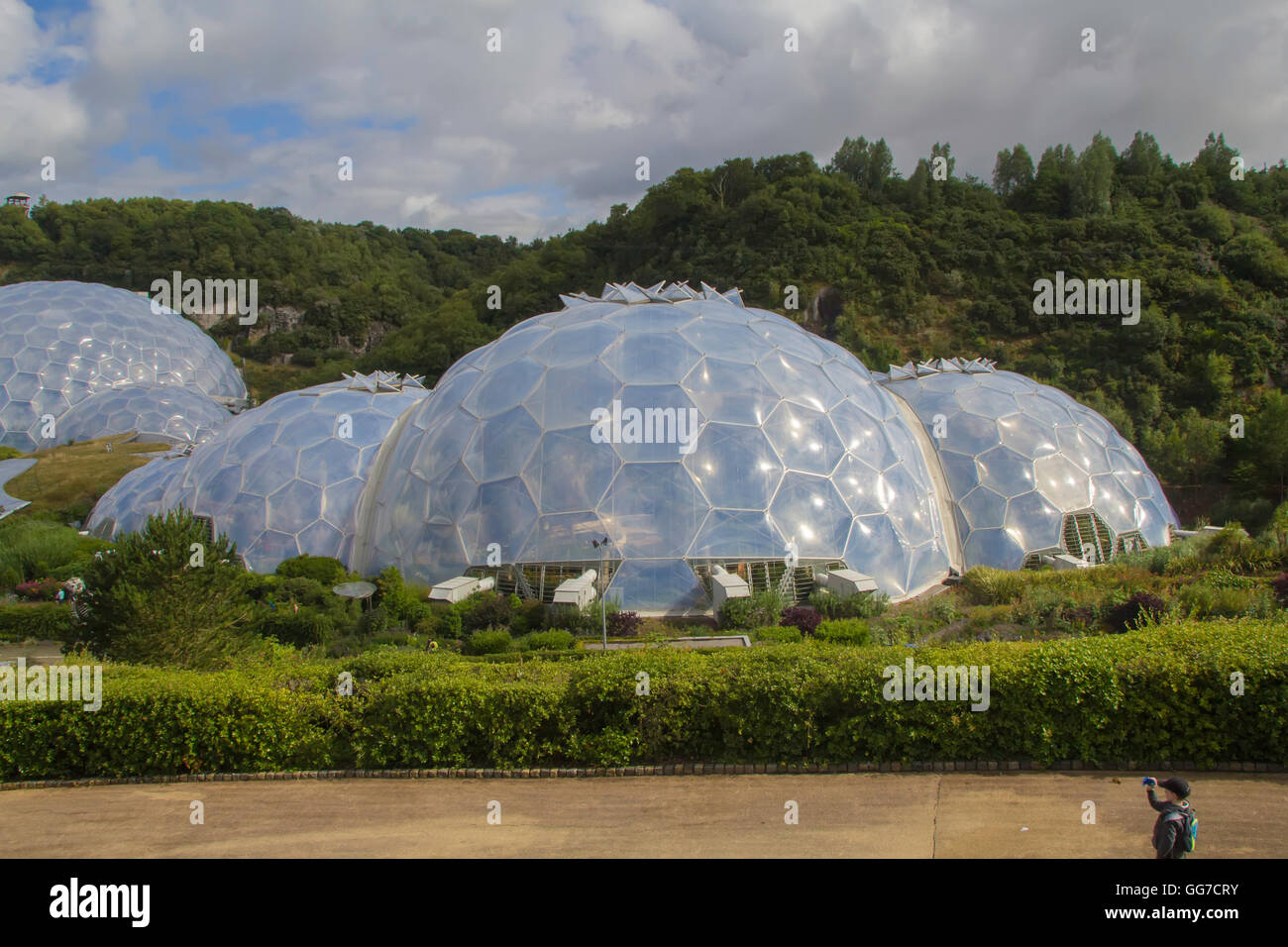 La biome del progetto Eden in Cornwall Inghilterra Foto Stock