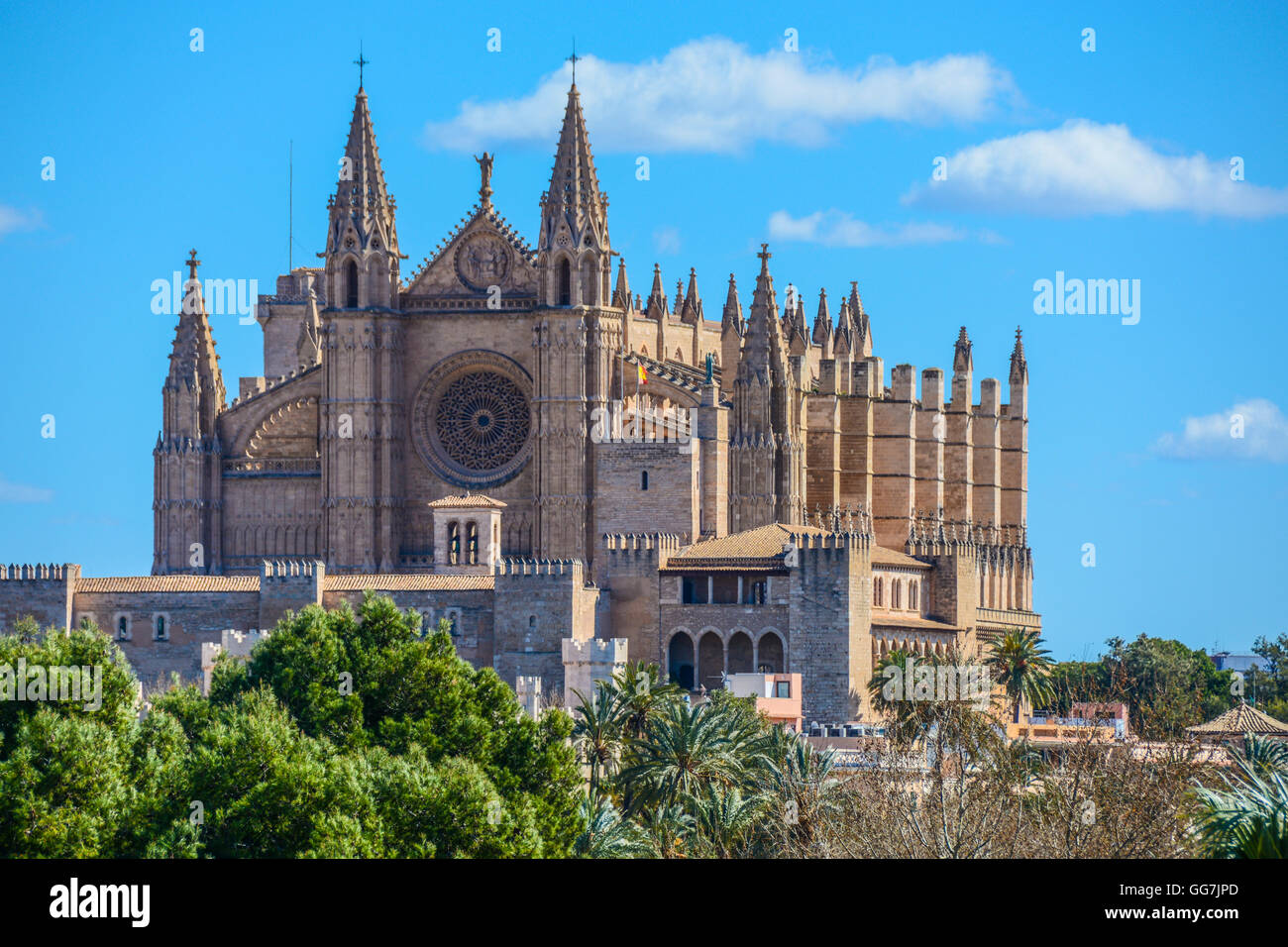 La Cattedrale di Santa Maria di Palma (La Seu), Mallorca, Palma, Spagna Foto Stock