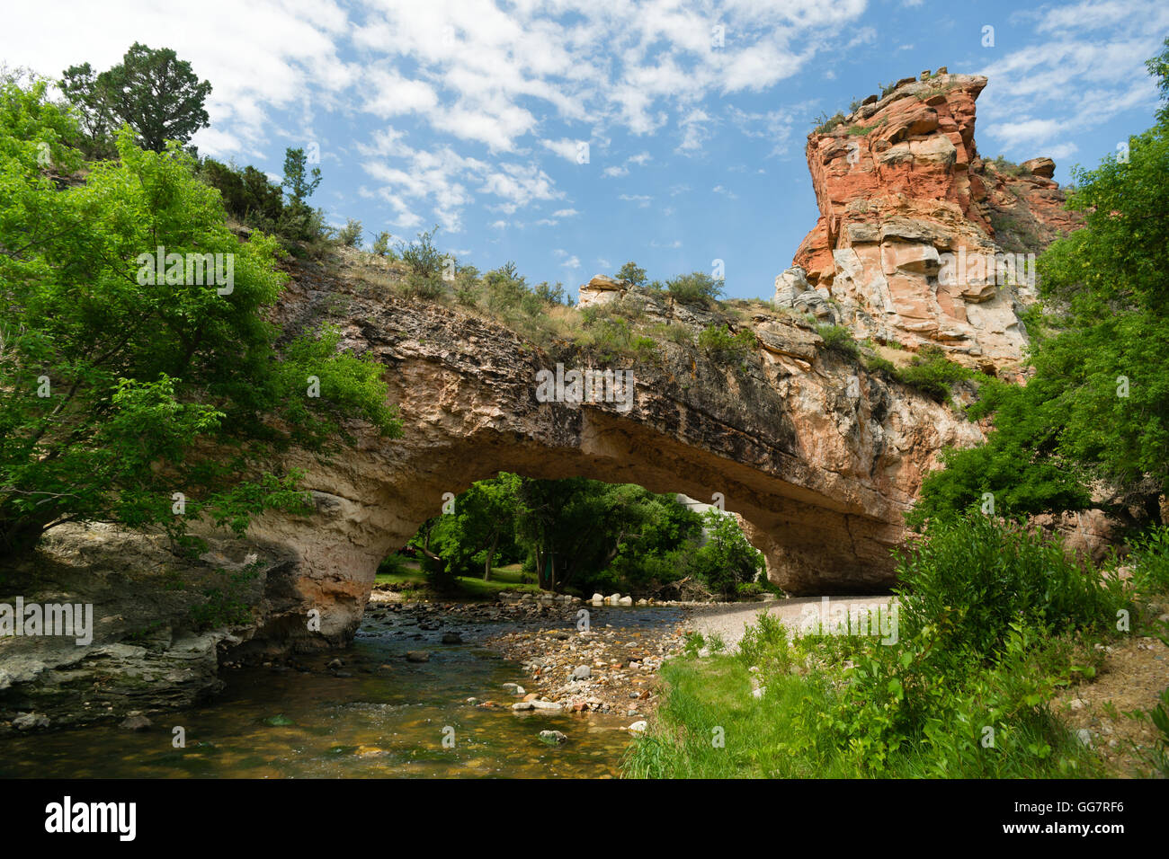 Ayres Ponte naturale Park Converse County Wyoming LaPrele Creek Foto Stock