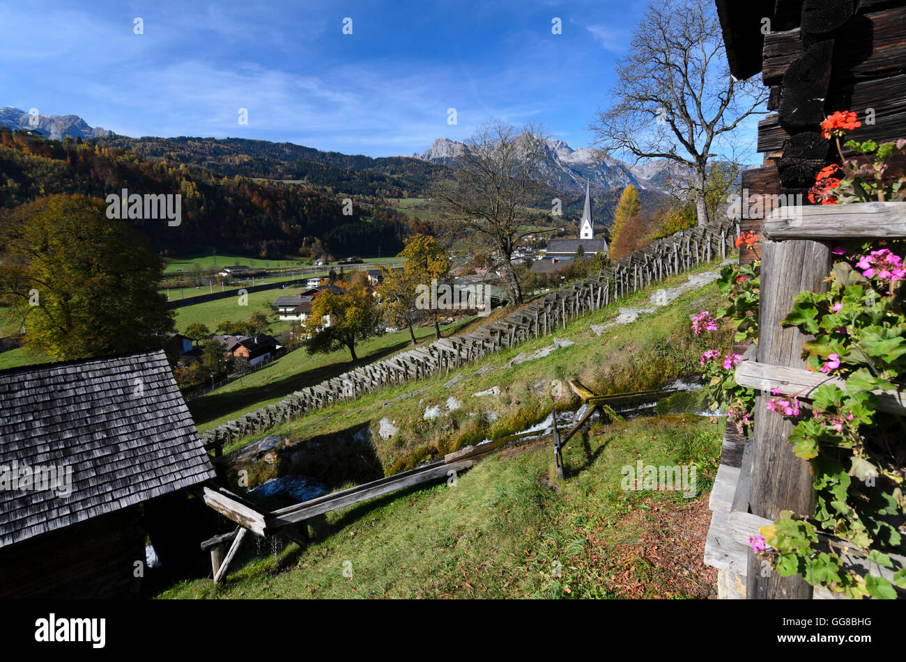 Pfarrwerfen: Open-air museum '7 mulini", Austria, Salzburg Pongau Foto Stock