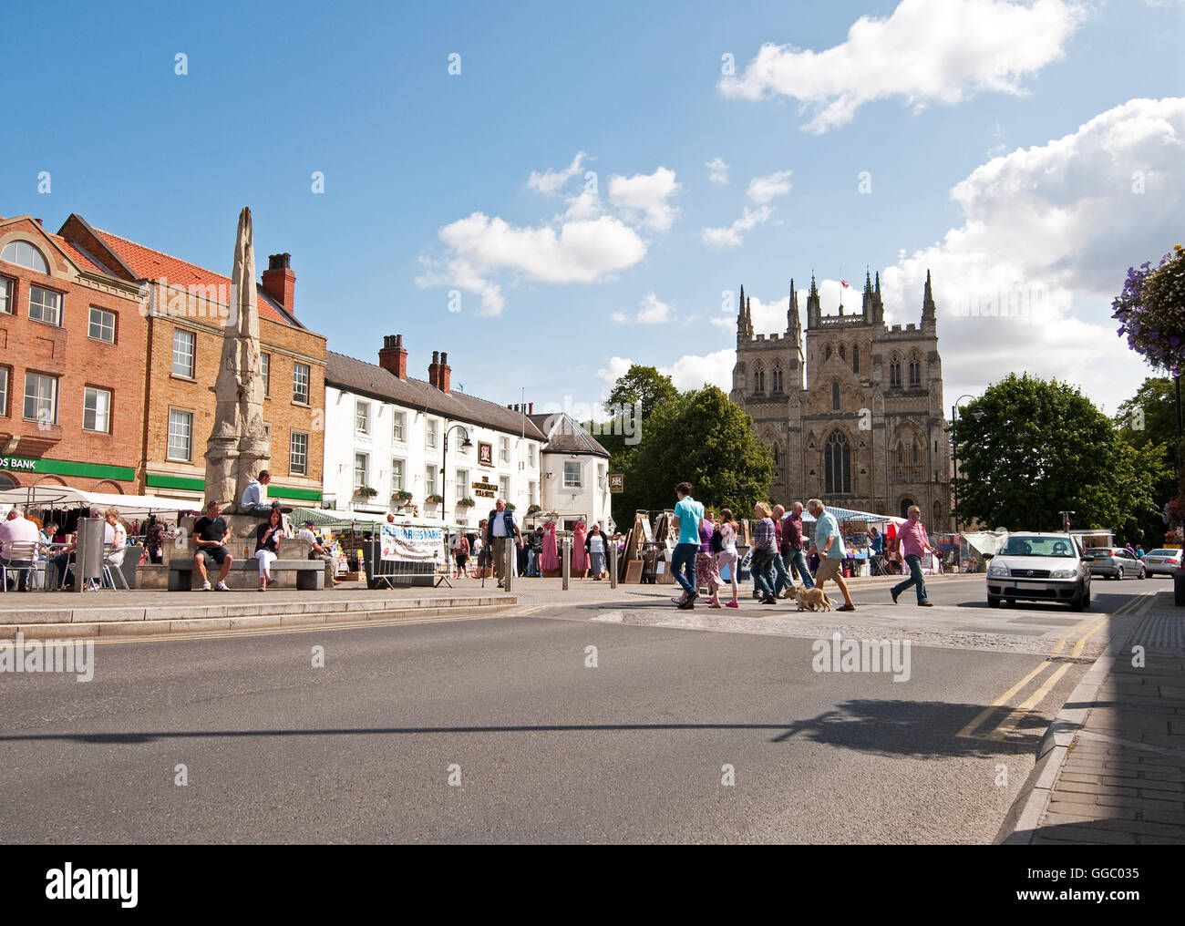 Lunedì Mercato in Selby, North Yorkshire, Inghilterra, Regno Unito Foto Stock