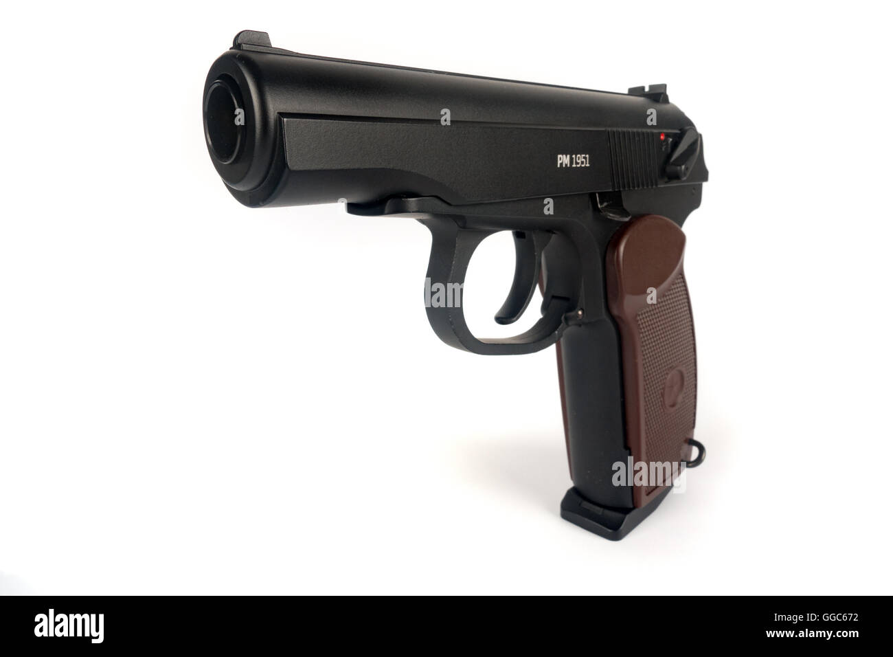 La pistola Makarov o PM è un russo pistola semi-automatica, divenne l'Unione Sovietica Dell standard di militari e di polizia di braccio laterale Foto Stock