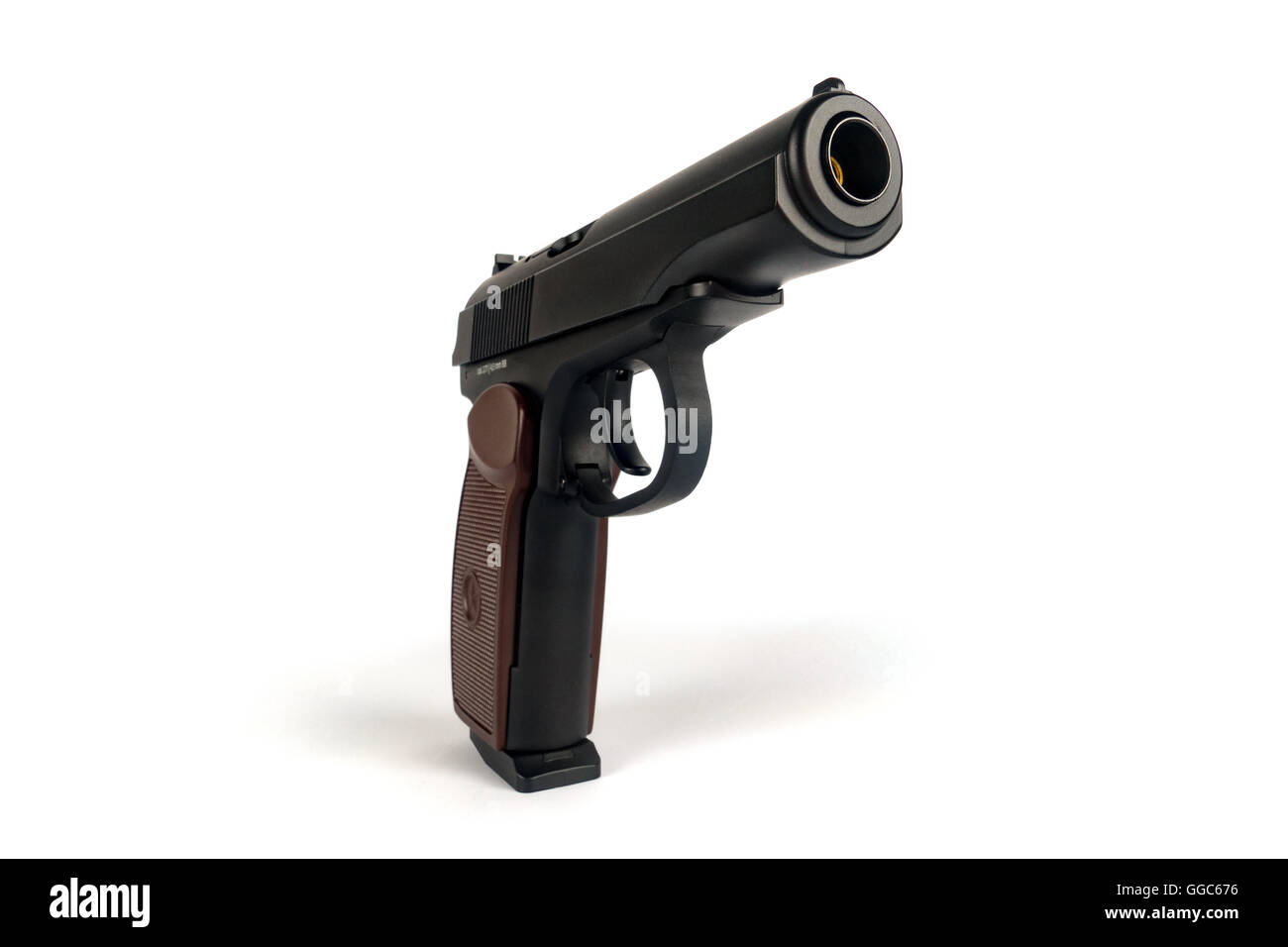 La pistola Makarov o PM è un russo pistola semi-automatica, divenne l'Unione Sovietica Dell standard di militari e di polizia di braccio laterale Foto Stock
