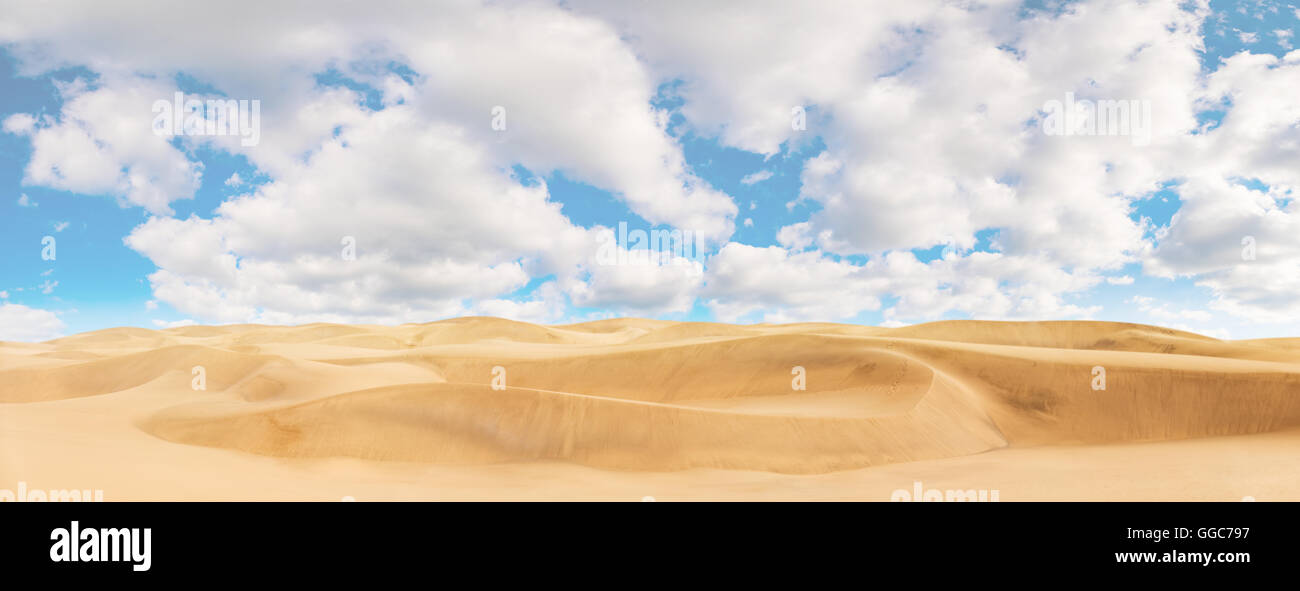 Dune di sabbia al tramonto nel deserto del Sahara Foto Stock