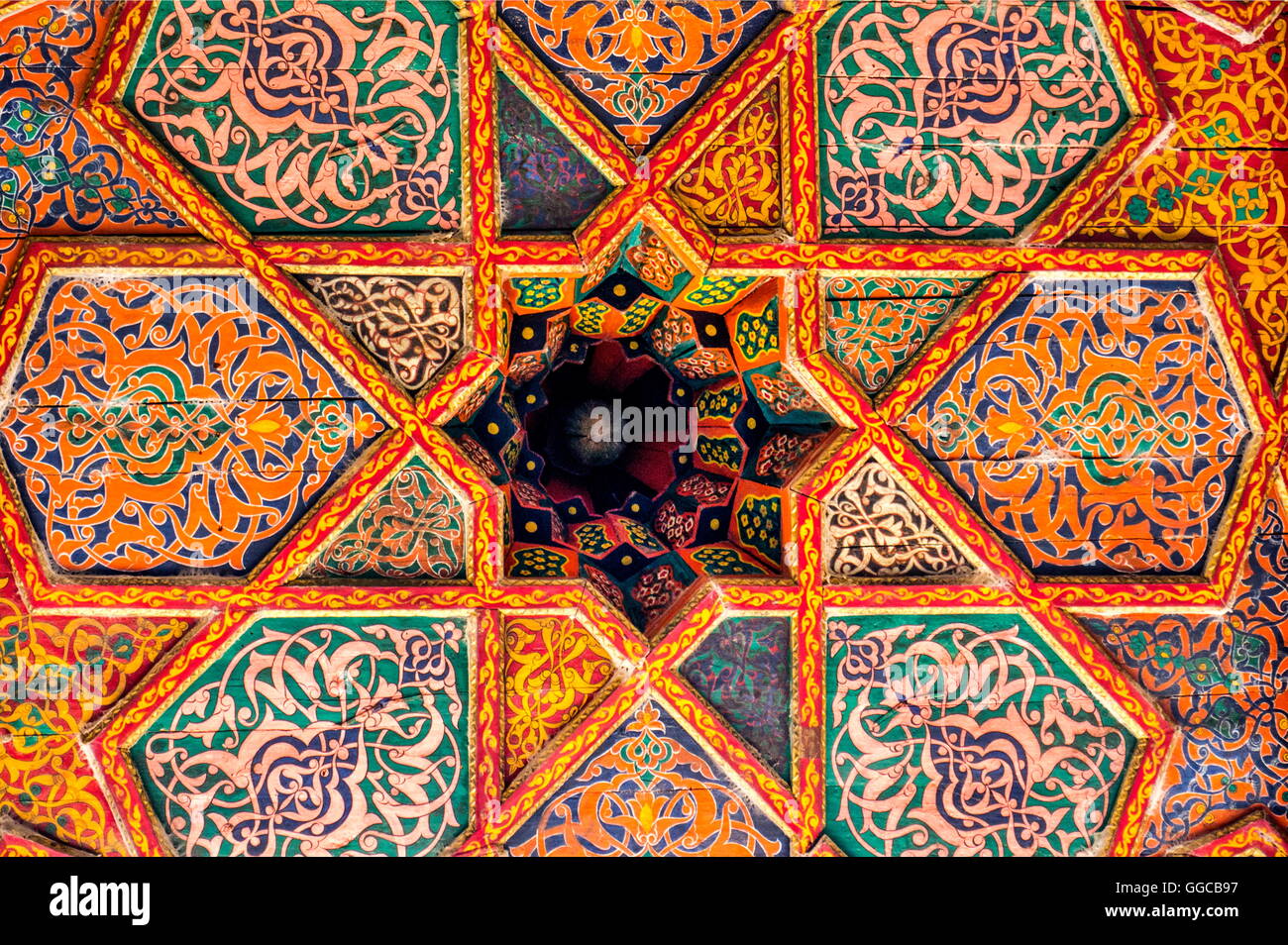 Geografia / viaggi, Uzbekistan, Khiva, la storica città vecchia, Harem del Palazzo Toshxauli, soffitto dipinto, Additional-Rights-Clearance-Info-Not-Available Foto Stock