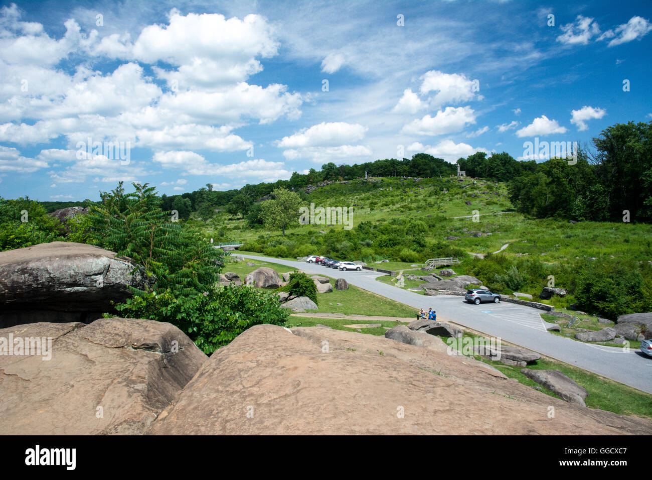 Little Round Top, guerra civile, campo di battaglia di Gettysburg, PA Foto Stock
