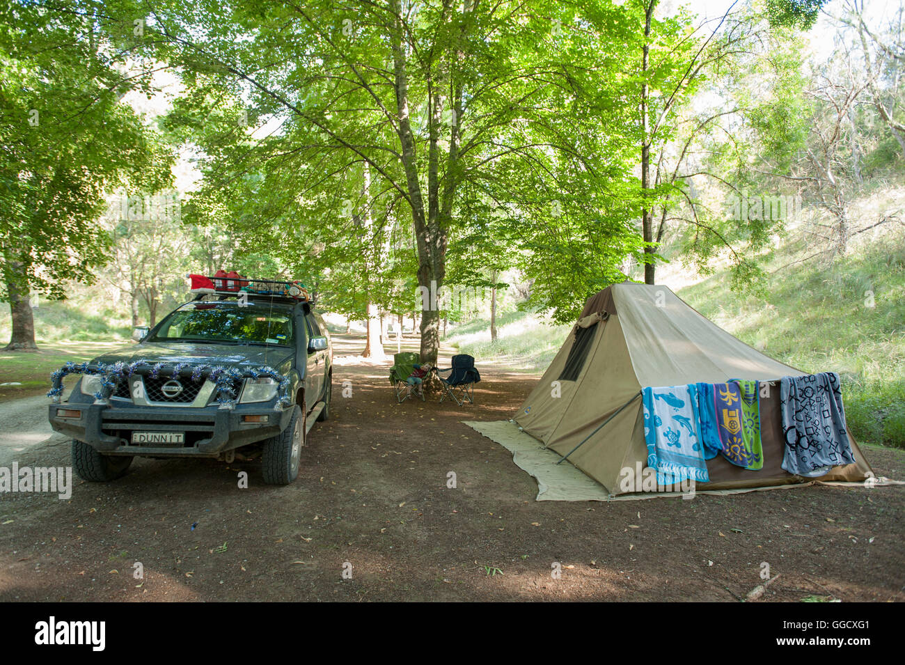 Buchan Grotte Camping, Victoria, Australia Foto Stock