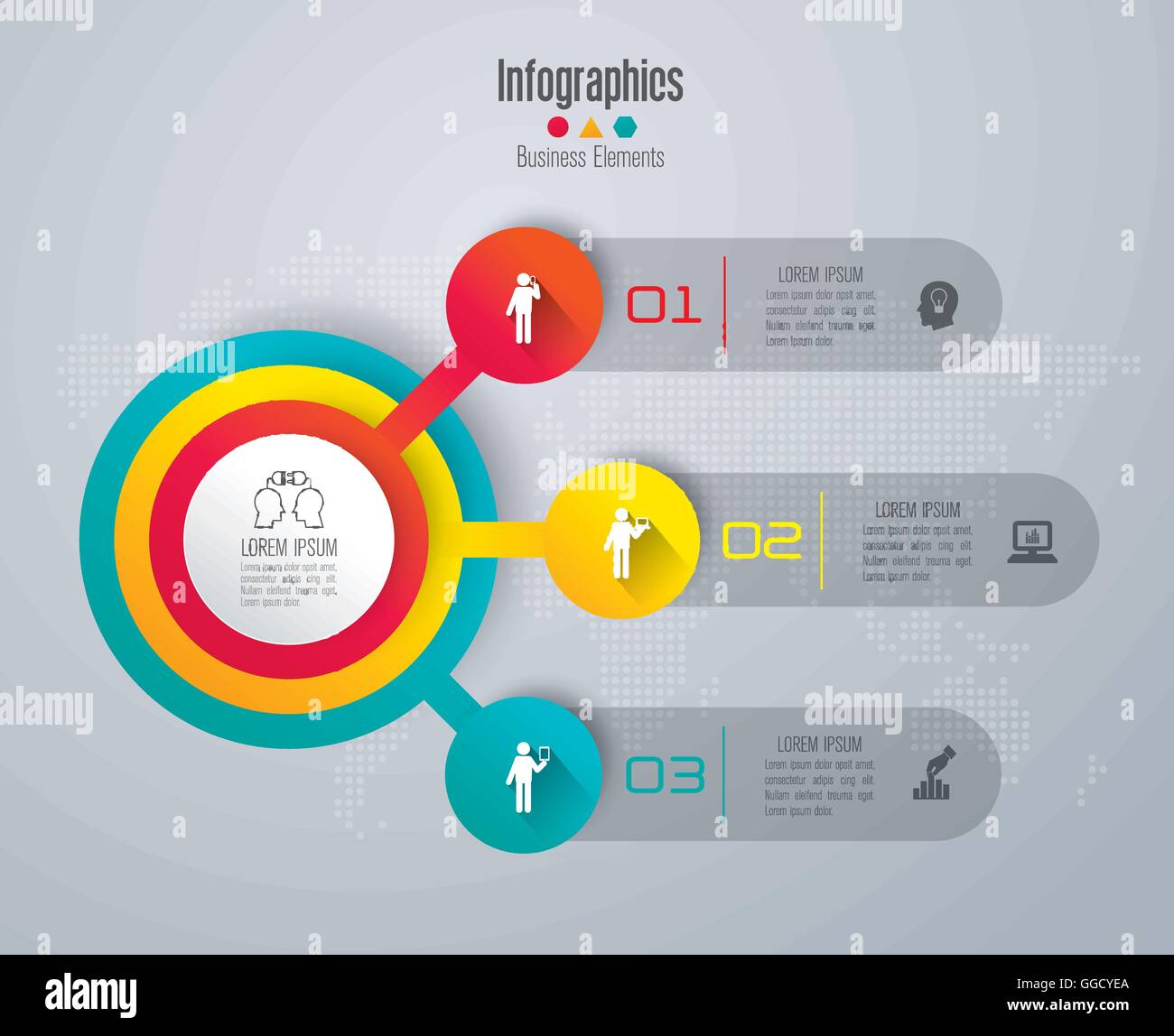 Modello Infographics illustrazione vettoriale e icone di business. Illustrazione Vettoriale