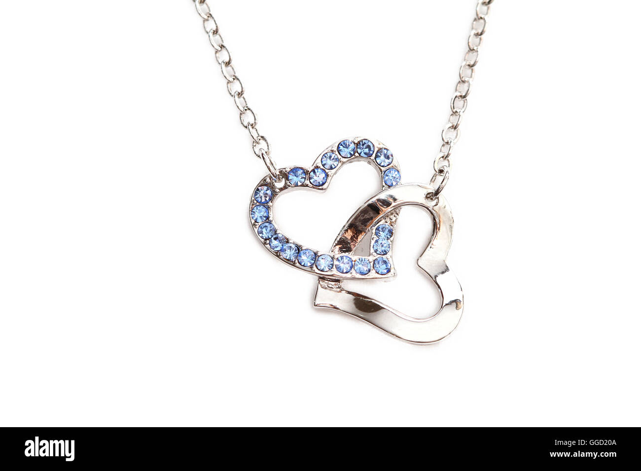 Bellissimo profondo blu zaffiro collana con molte gemme. Foto Stock