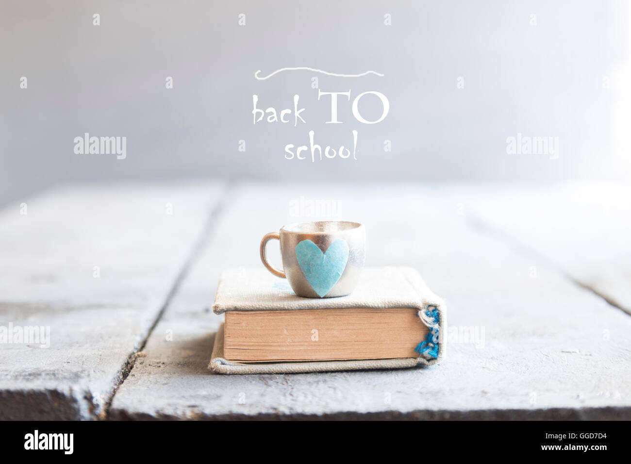 Si torna a scuola idea, libro e l'iscrizione Foto Stock