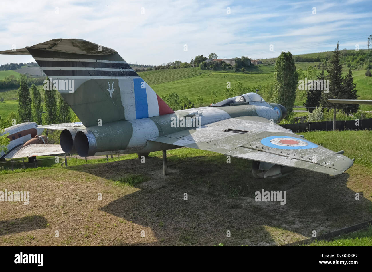 Vista dell'ala a delta di un Gloster Javelin Foto Stock