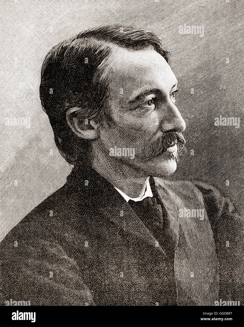 Robert Louis Balfour Stevenson, 1850 - 1894. Il romanziere scozzese, poeta e saggista e scrittore di viaggi. Foto Stock