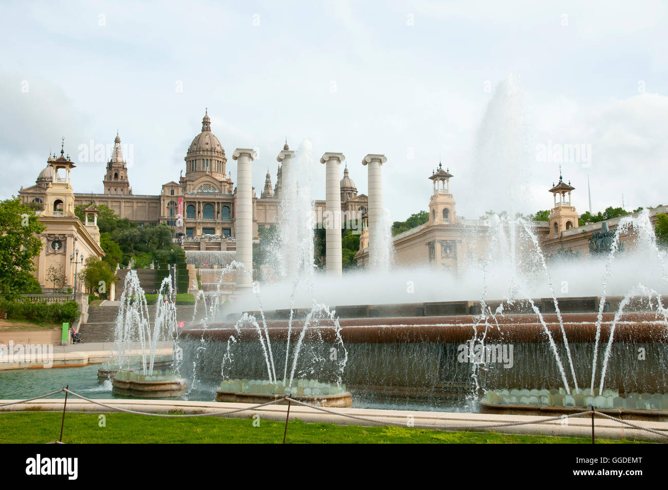 Fontana del Museo Nazionale d'Arte della Catalogna - Barcellona - Spagna Foto Stock