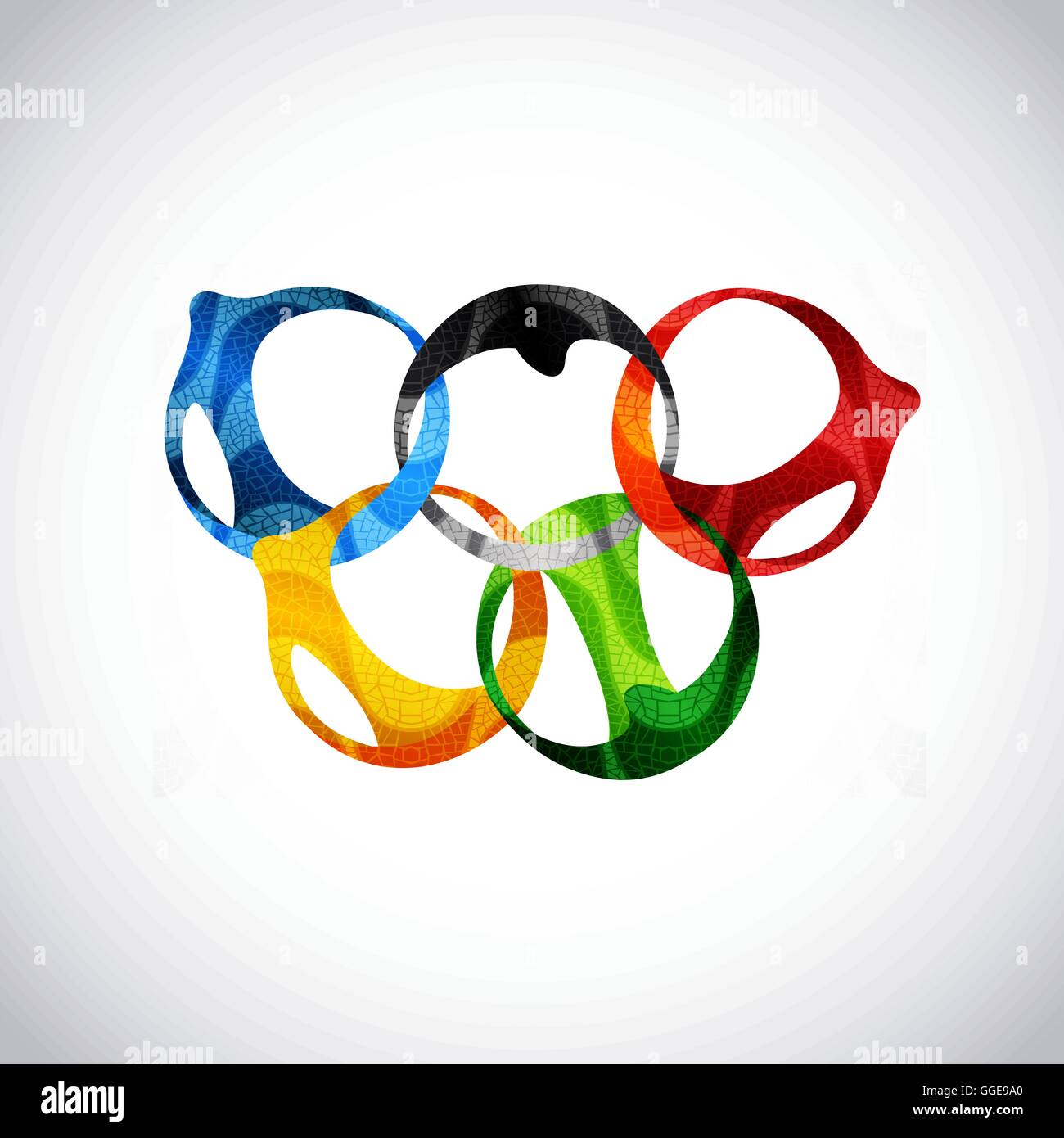 Gli anelli colorati in stile moderno design per il 2016 sport giochi di Rio de Janeiro in Brasile. EPS10 vettore. Illustrazione Vettoriale