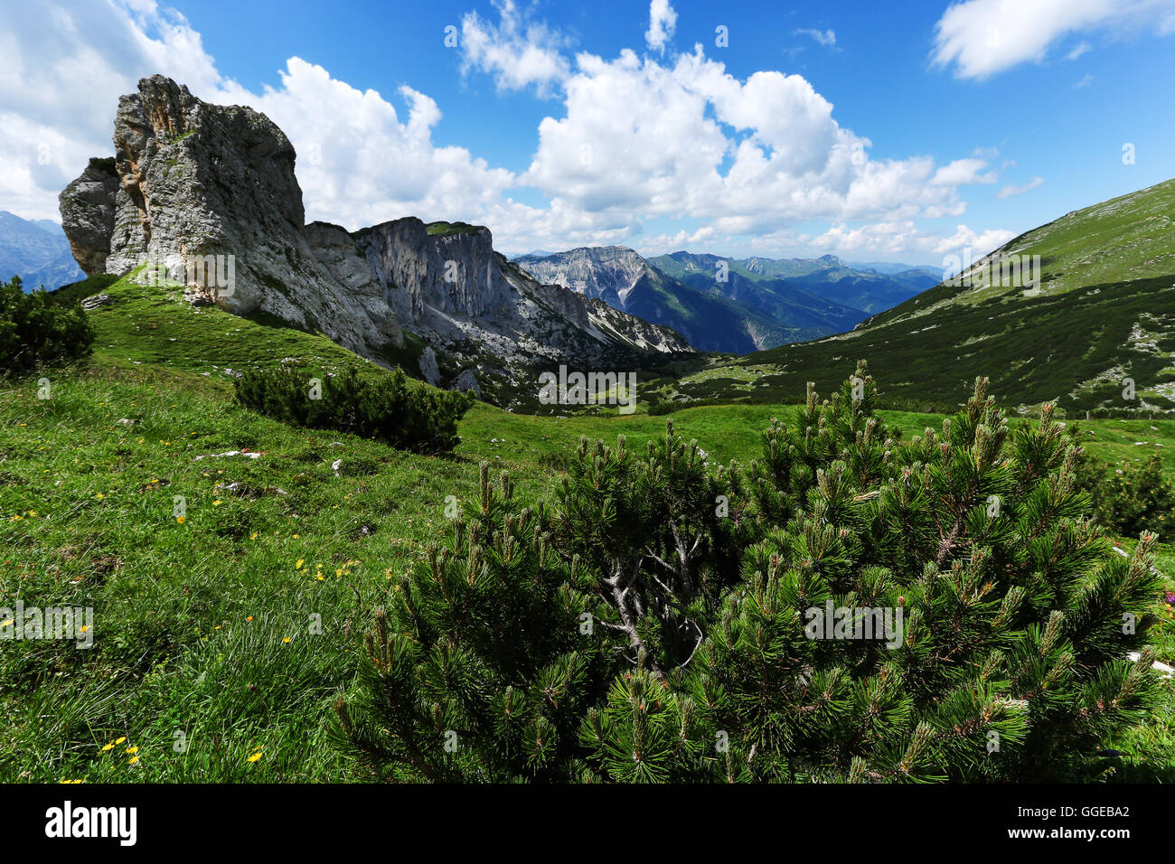 Paesaggio di montagna di Karwendel, Area di Achensee, Achensee, Tirolo, Austria Foto Stock