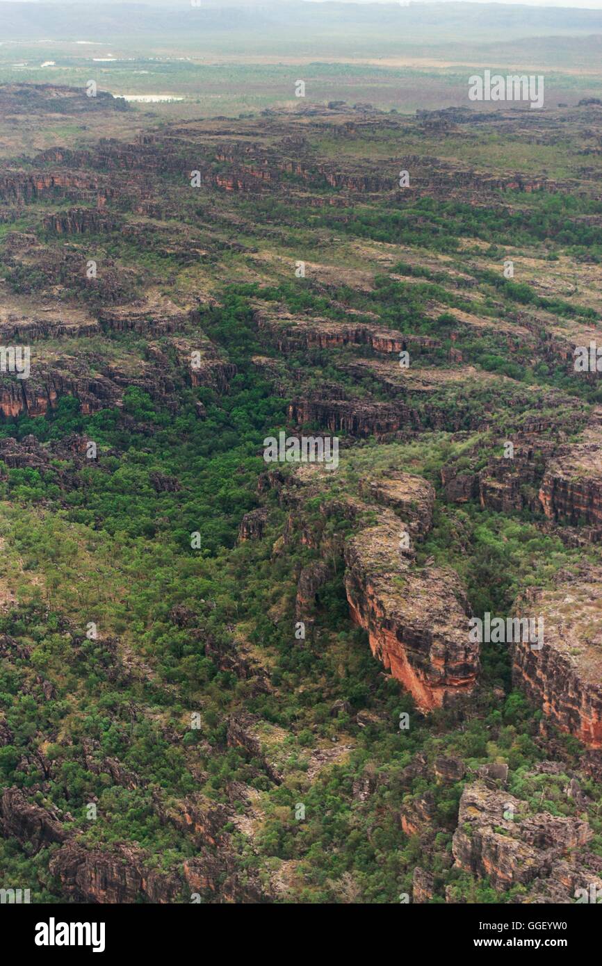 Una veduta aerea della scarpata Arnhemland. Foto Stock