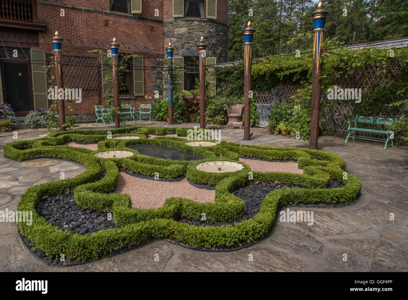 Il Giardino del pomeriggio a Naumkeag a Stockbridge, MA Foto Stock