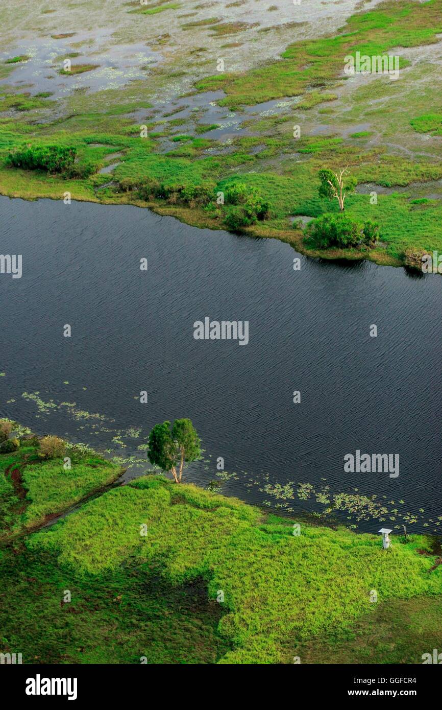 Una veduta aerea delle zone umide del Parco Nazionale Kakadu, Territorio del Nord, l'Australia. Foto Stock