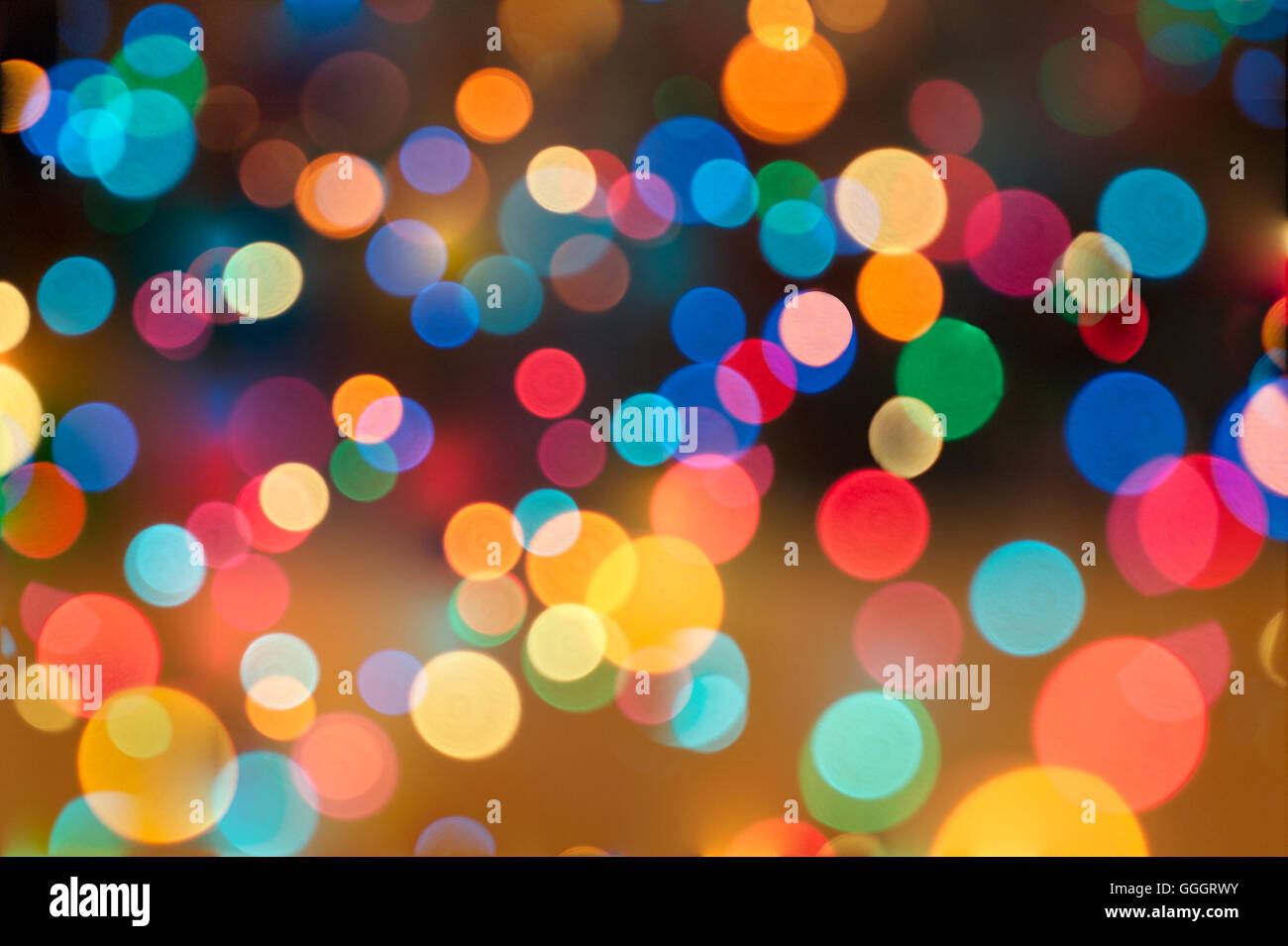 Abstract circolare sfondo bokeh di luci di Natale Foto Stock