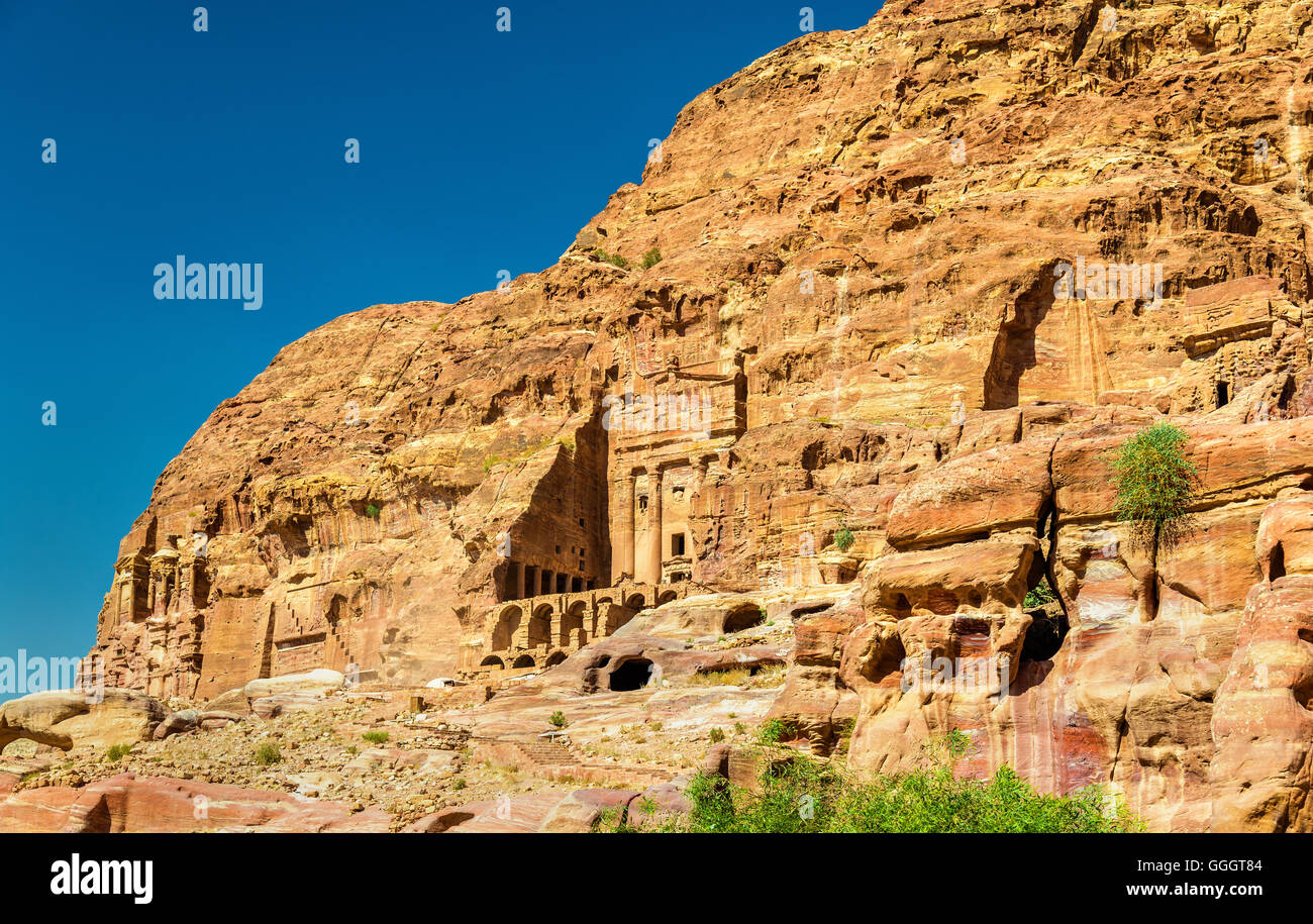 Le tombe reali di Petra, patrimonio mondiale dell UNESCO Foto Stock