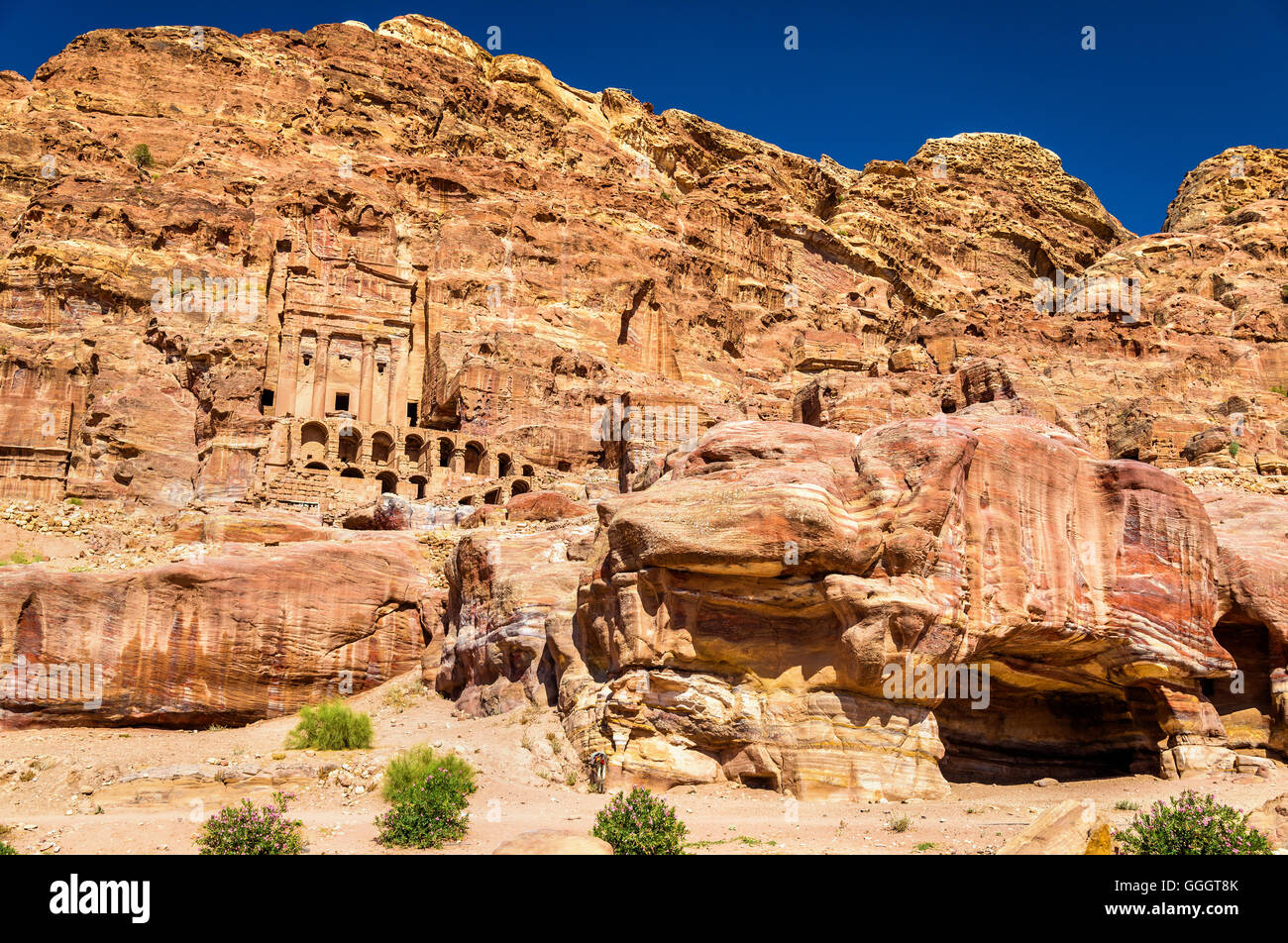 Urna tomba a Petra, patrimonio mondiale dell UNESCO Foto Stock